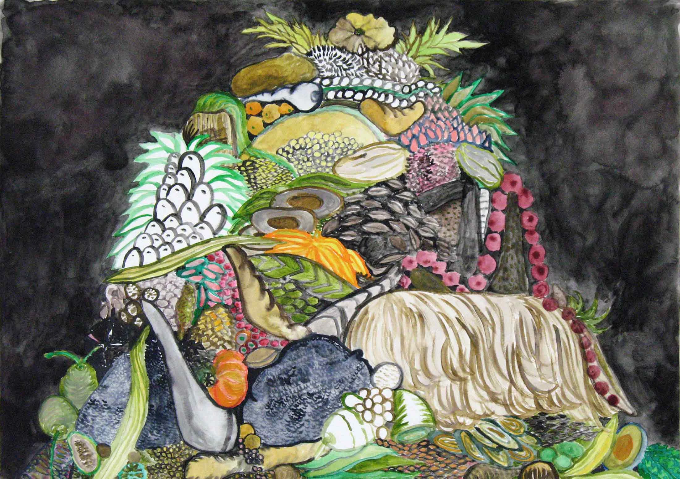 Uit de serie Departures gouache, aquarel, inkt 29 x 42 cm, 2011, privécollectie