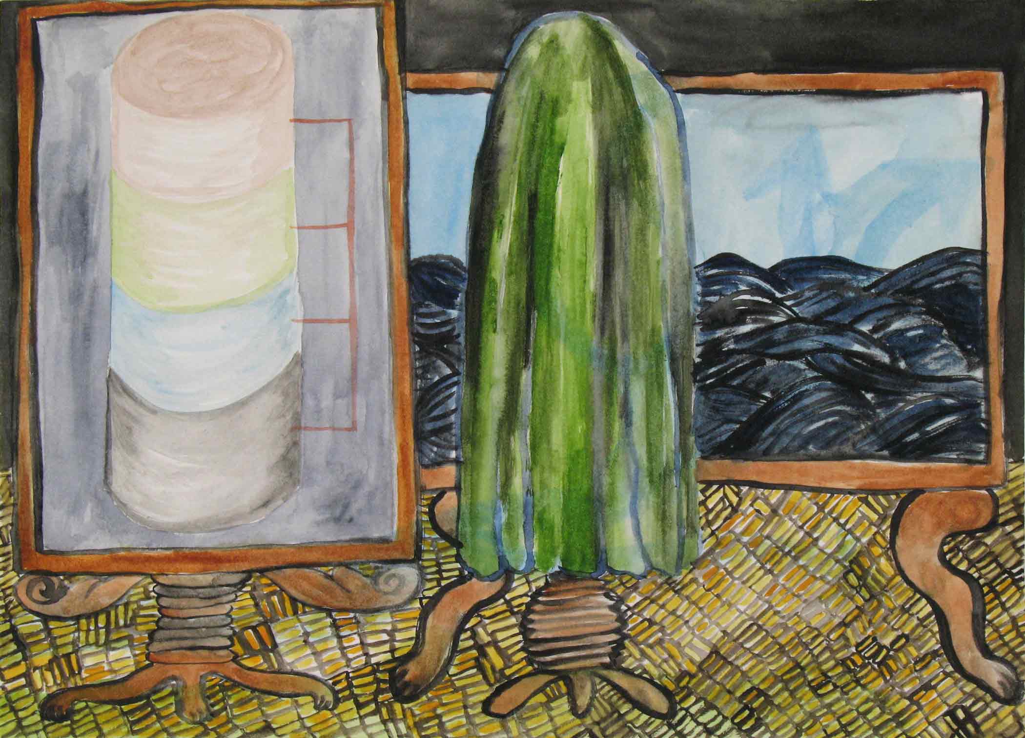  Uit de serie  Departures  gouache, aquarel 24 x 32 cm, 2010  privécollectie 