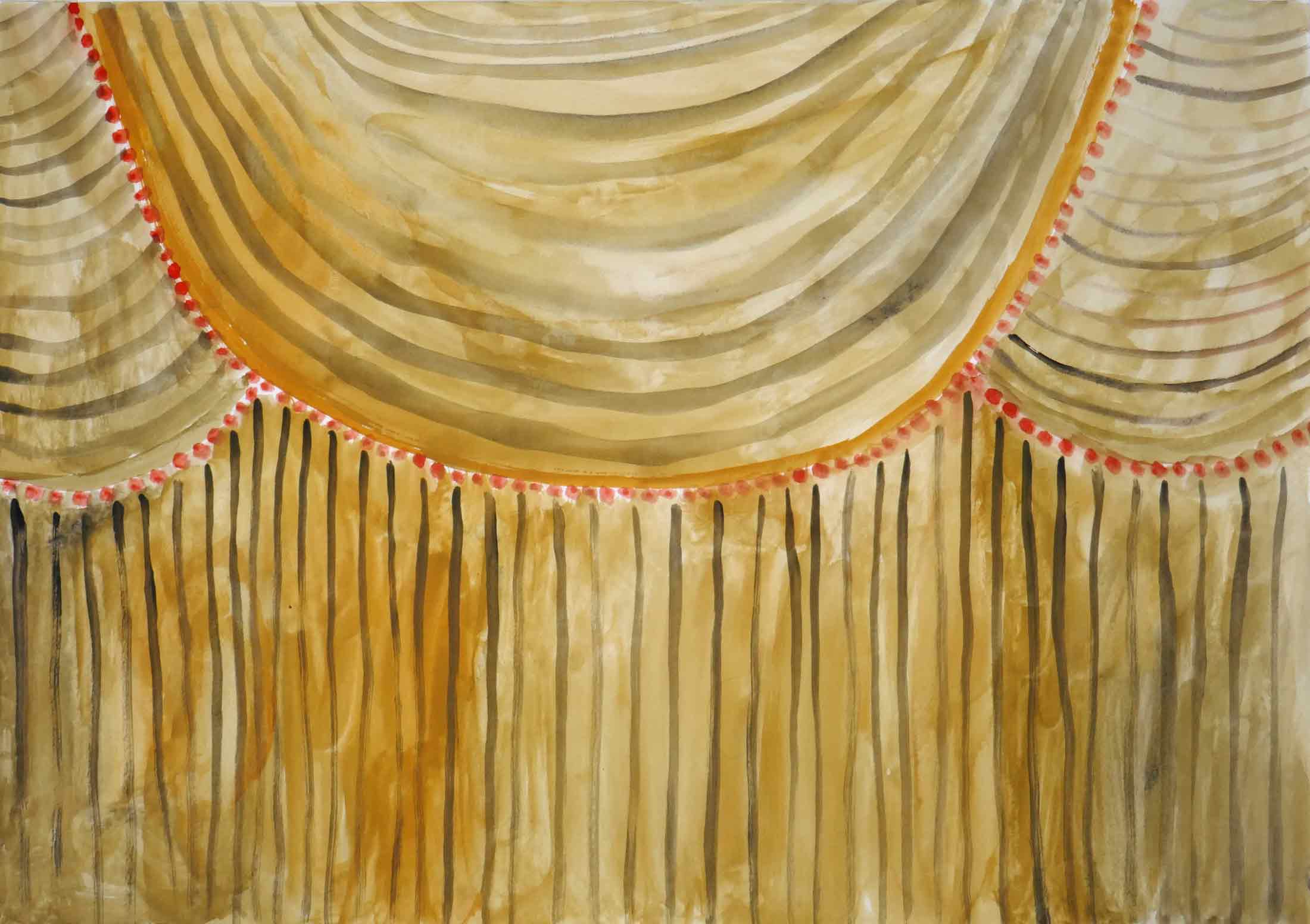   Doek (Curtain)  gouache, aquarel 29 x 29 cm, 2011 
