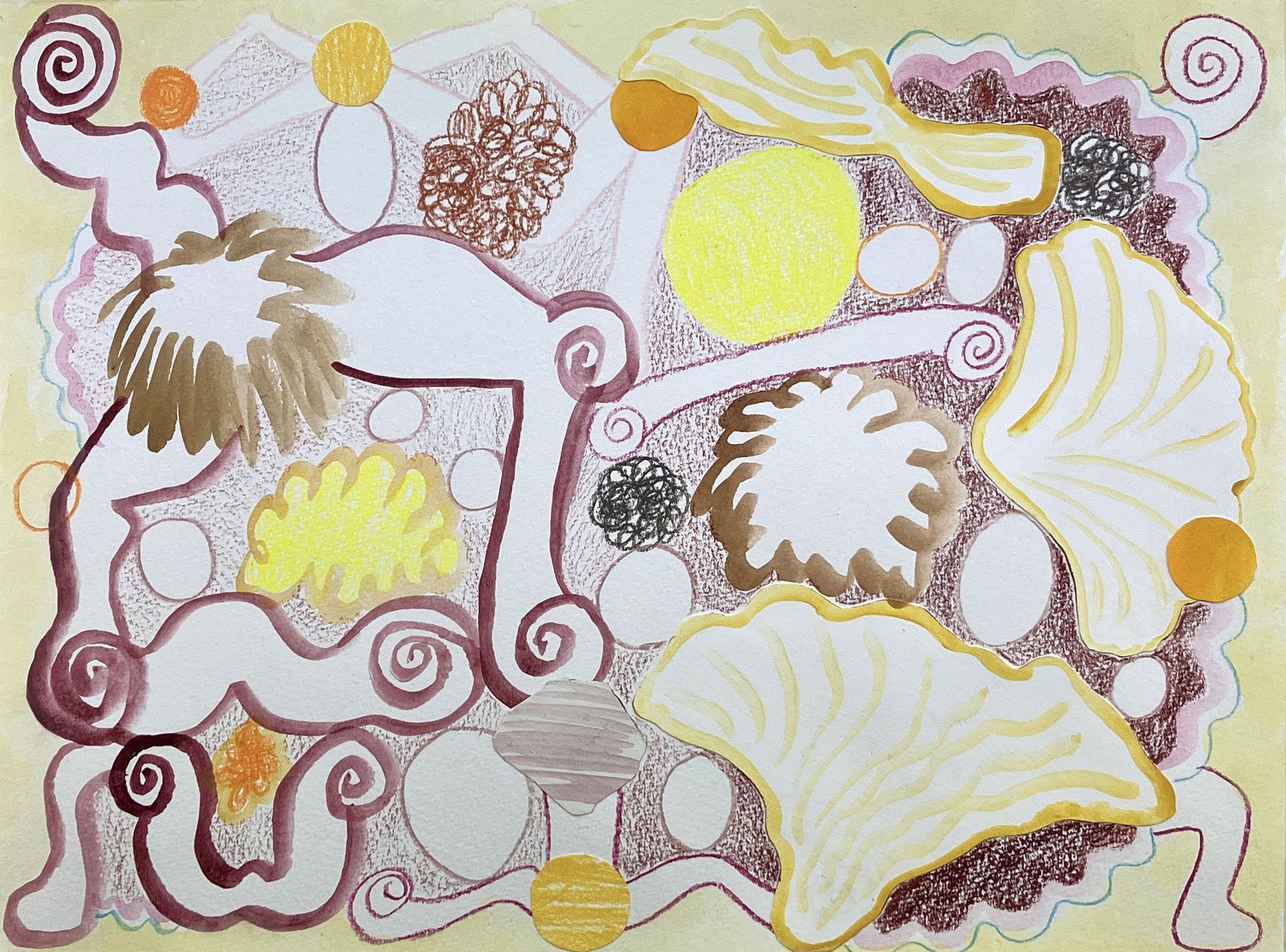 Lente ( Spring ) collage; potlood, aquarel, gouache 24 × 32 cm, 2024