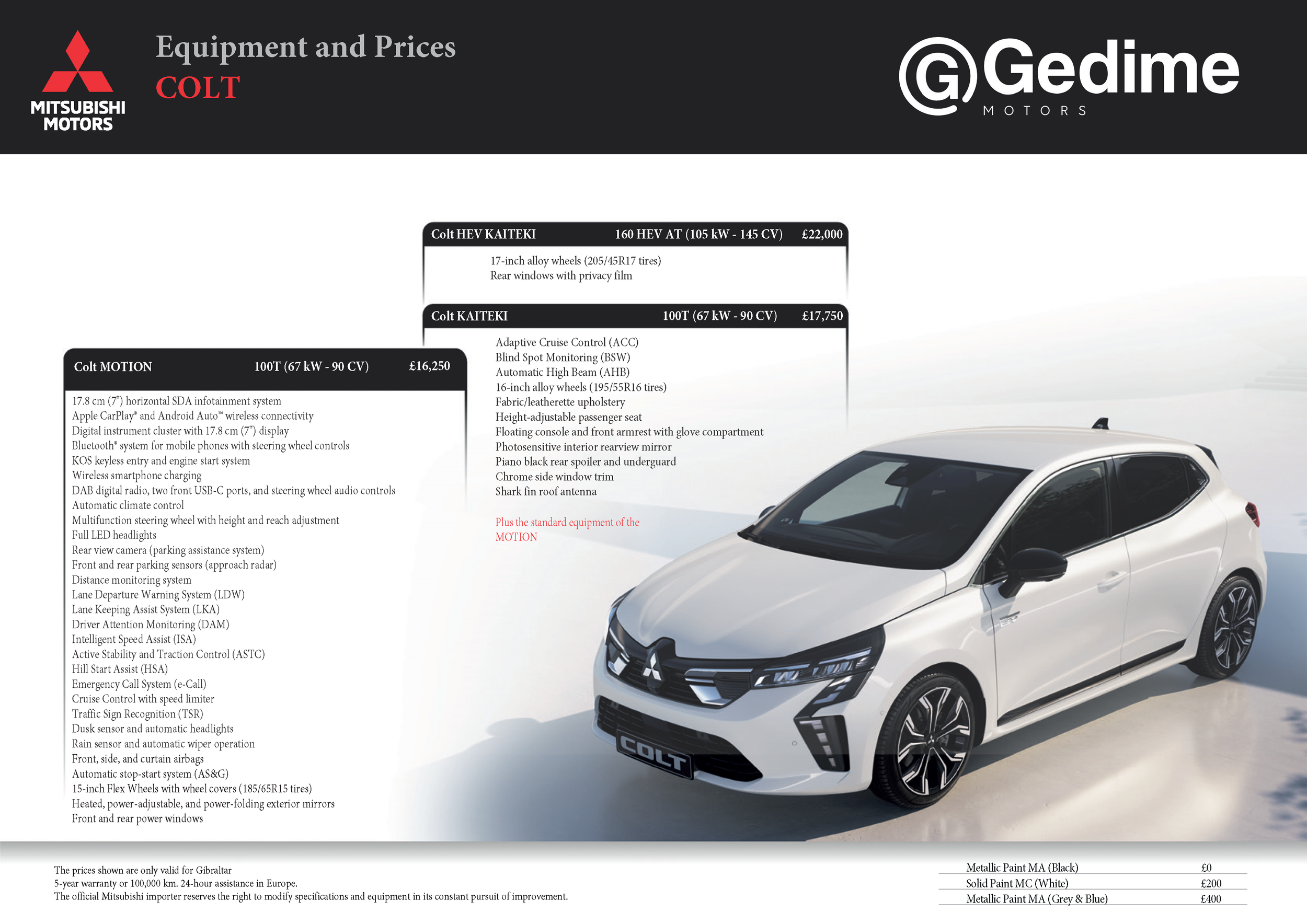 Mitsubishi - Colt — Gedime Motors