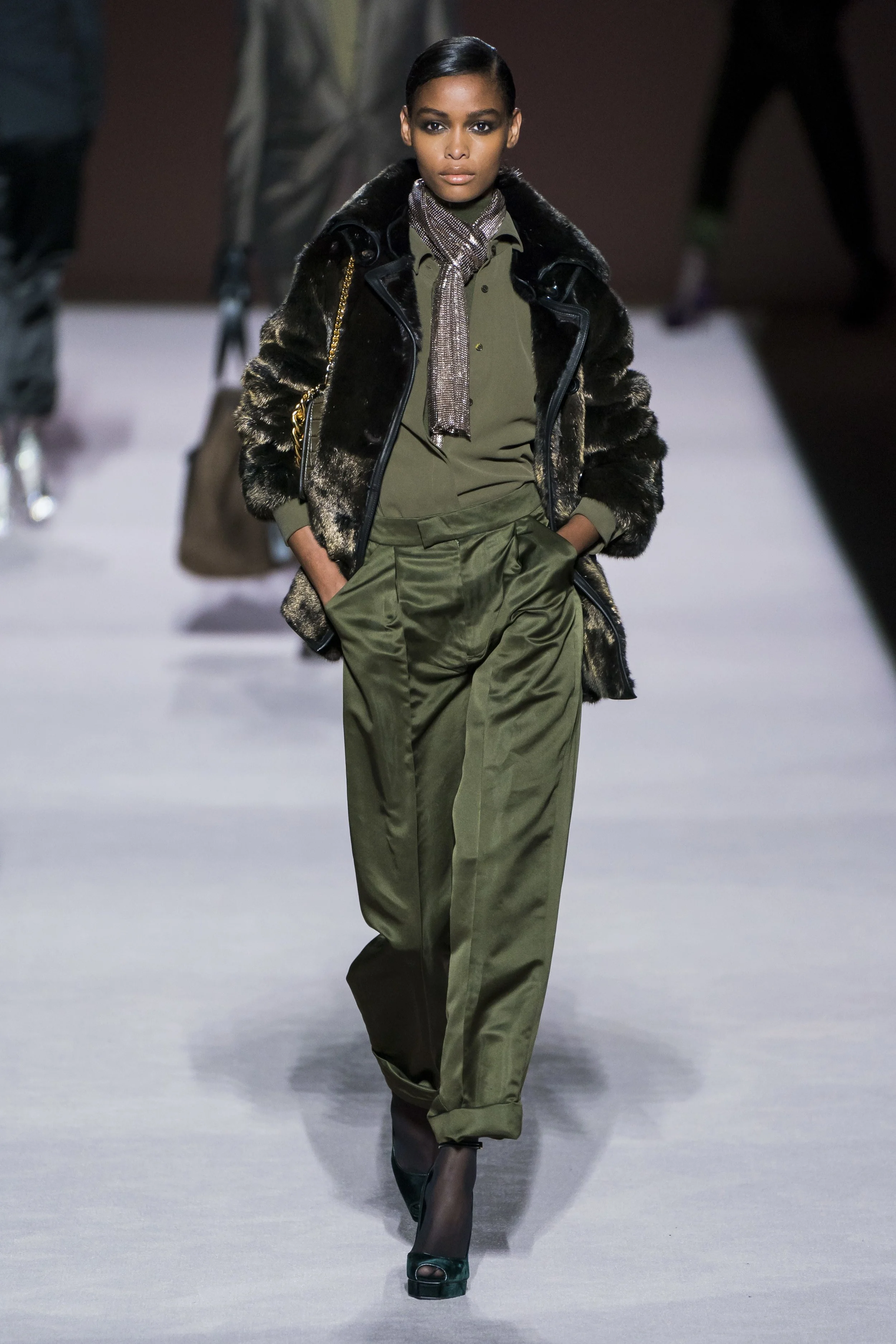 BLÉSNYA MINHER walking for TOM FORD Fall 2019 NYFW