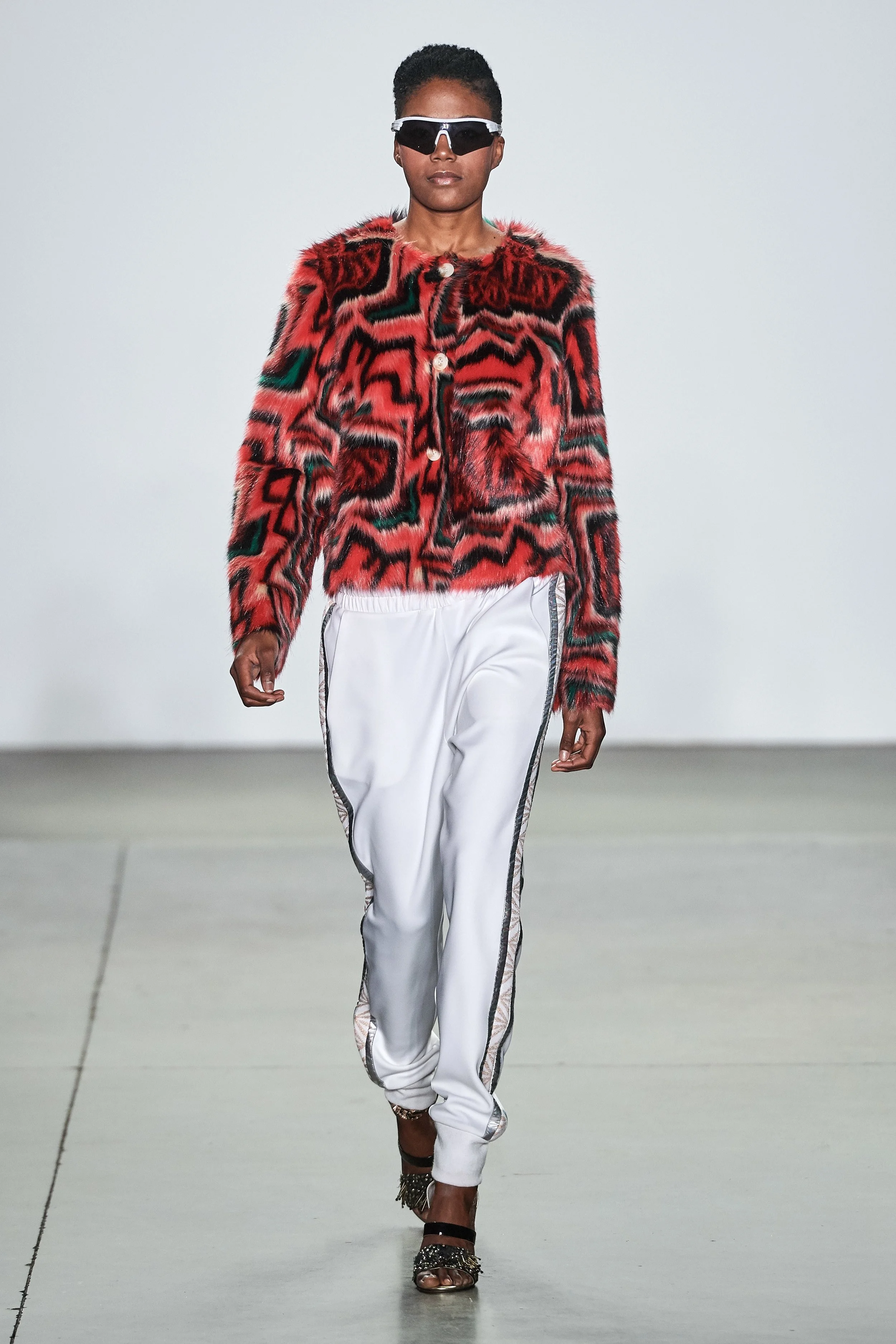 RUFANE TOMAS walking for Custo Barcelona Fall 2019 NYFW