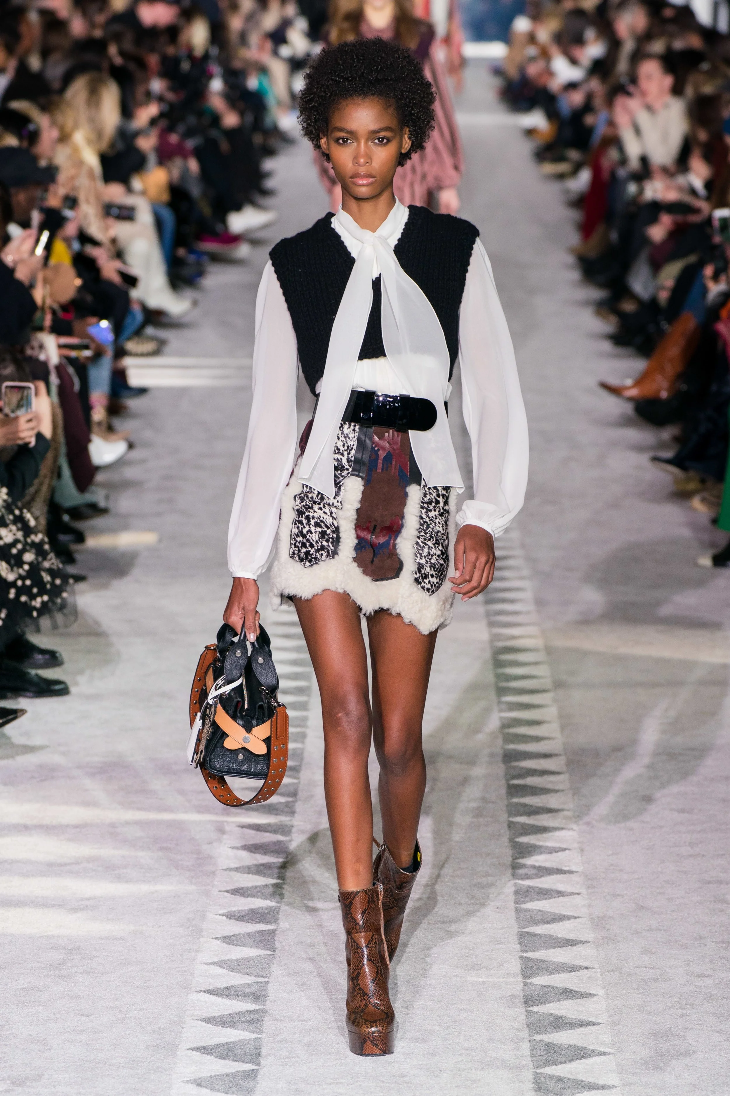 BLÉSNYA MINHER walking for LONGCHAMP Fall 2019 NYFW