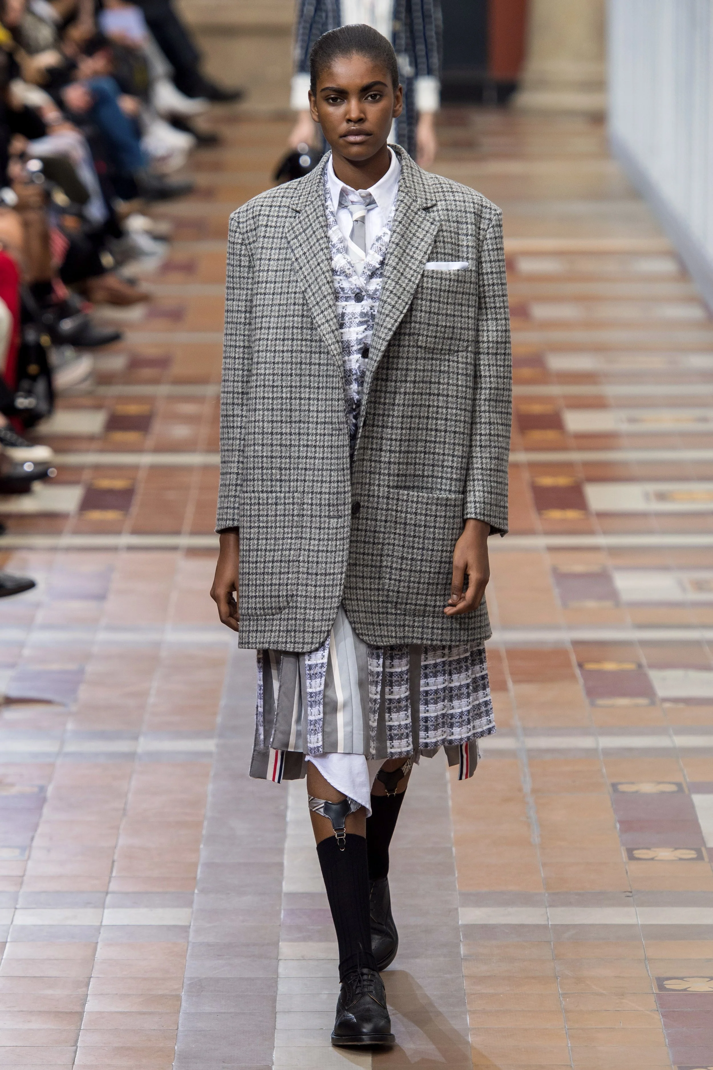 AMILNA ESTEVÃO walking for THOM BROWNE Fall 2019 PFW