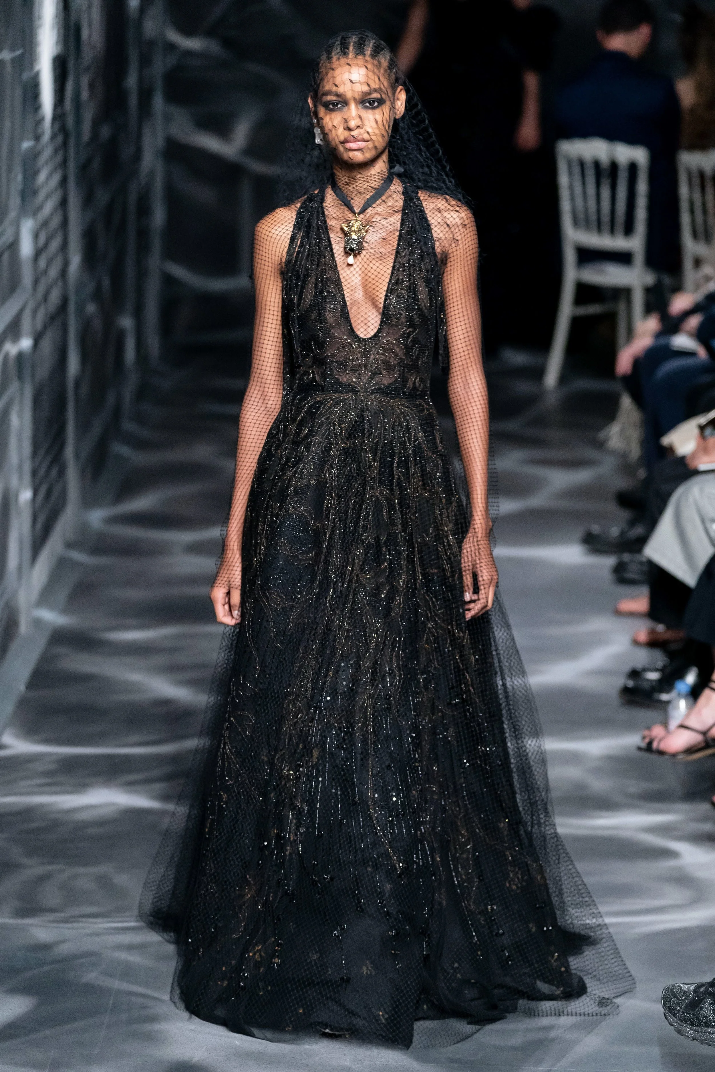 BLÉSNYA MINHER walking for DIOR Fall 2019 Couture in Paris