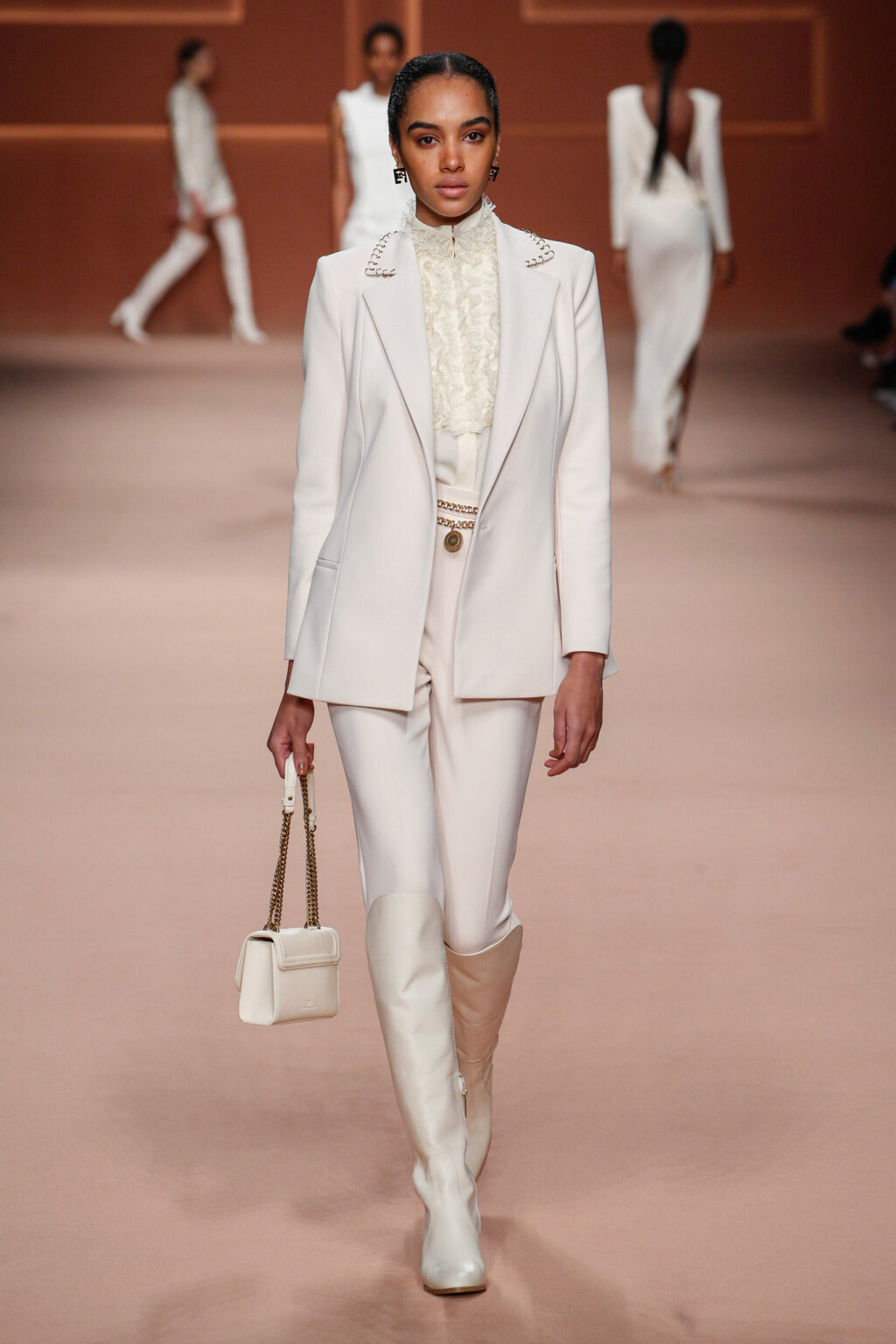 ELSA BALDAIA walking for ELISABETTA FRANCHI Fall Winter 2020 MFW