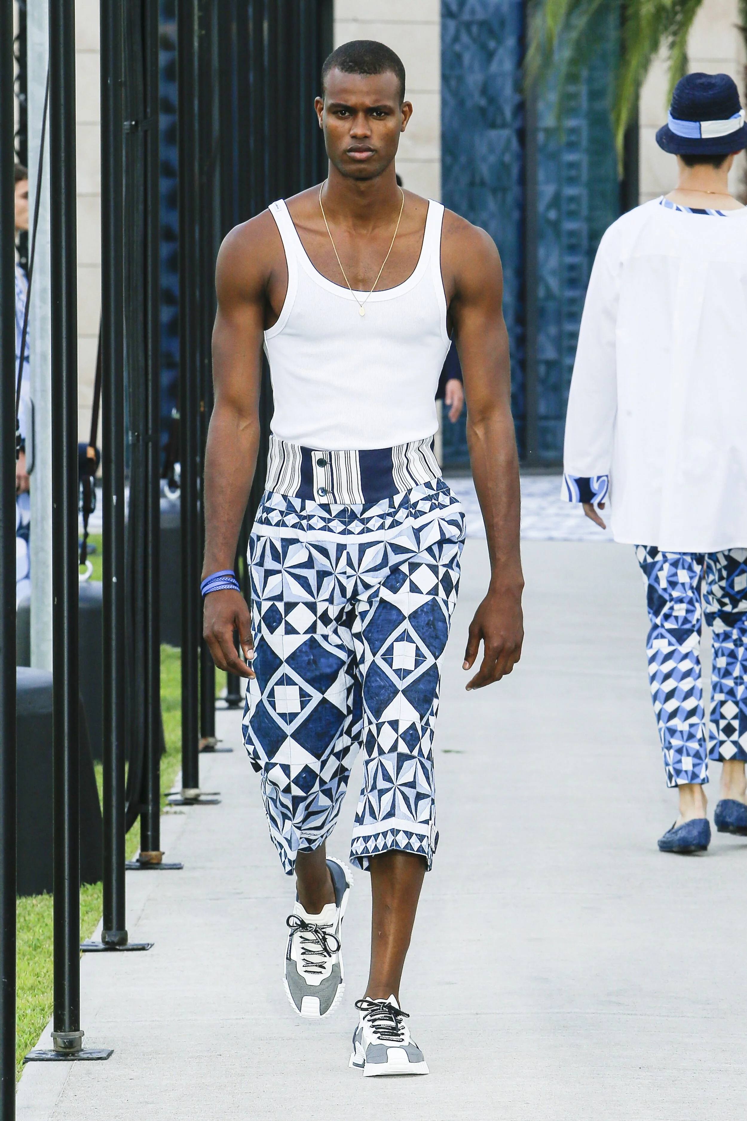 ANILTON CABRAL walking for DOLCE &amp; GABBANA Spring Summer 2021 Menswear Milan Digital Fashion Week