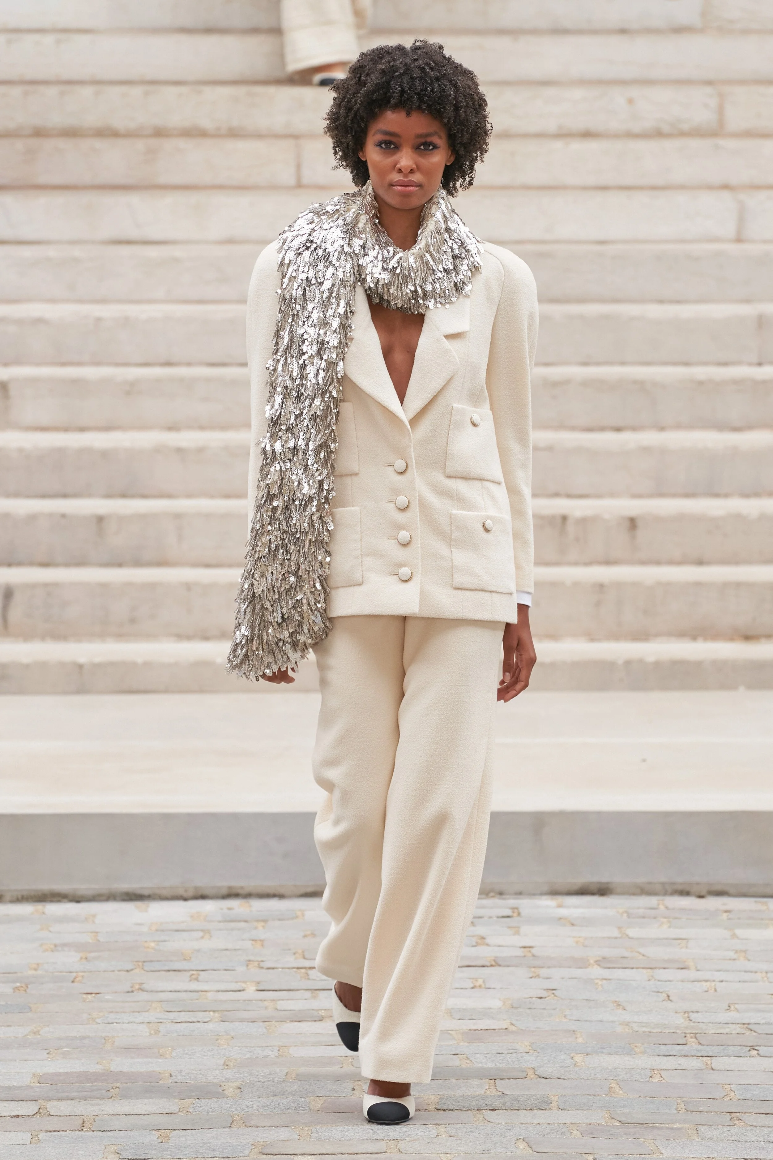 BLÉSNYA MINHER walking for CHANEL Haute Couture Fall-Winter 2021/22 Show in Paris