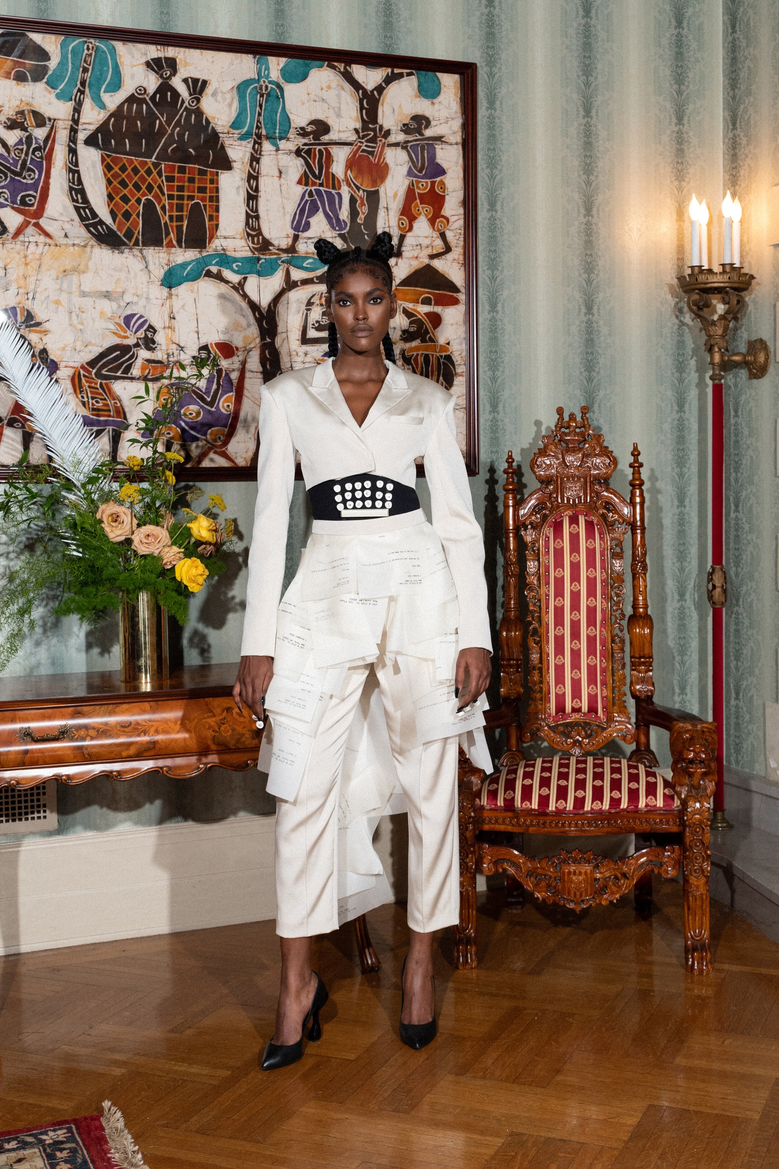 AMILNA ESTEVÃO walking for PYER MOSS Couture Fall 2021 Show in New York