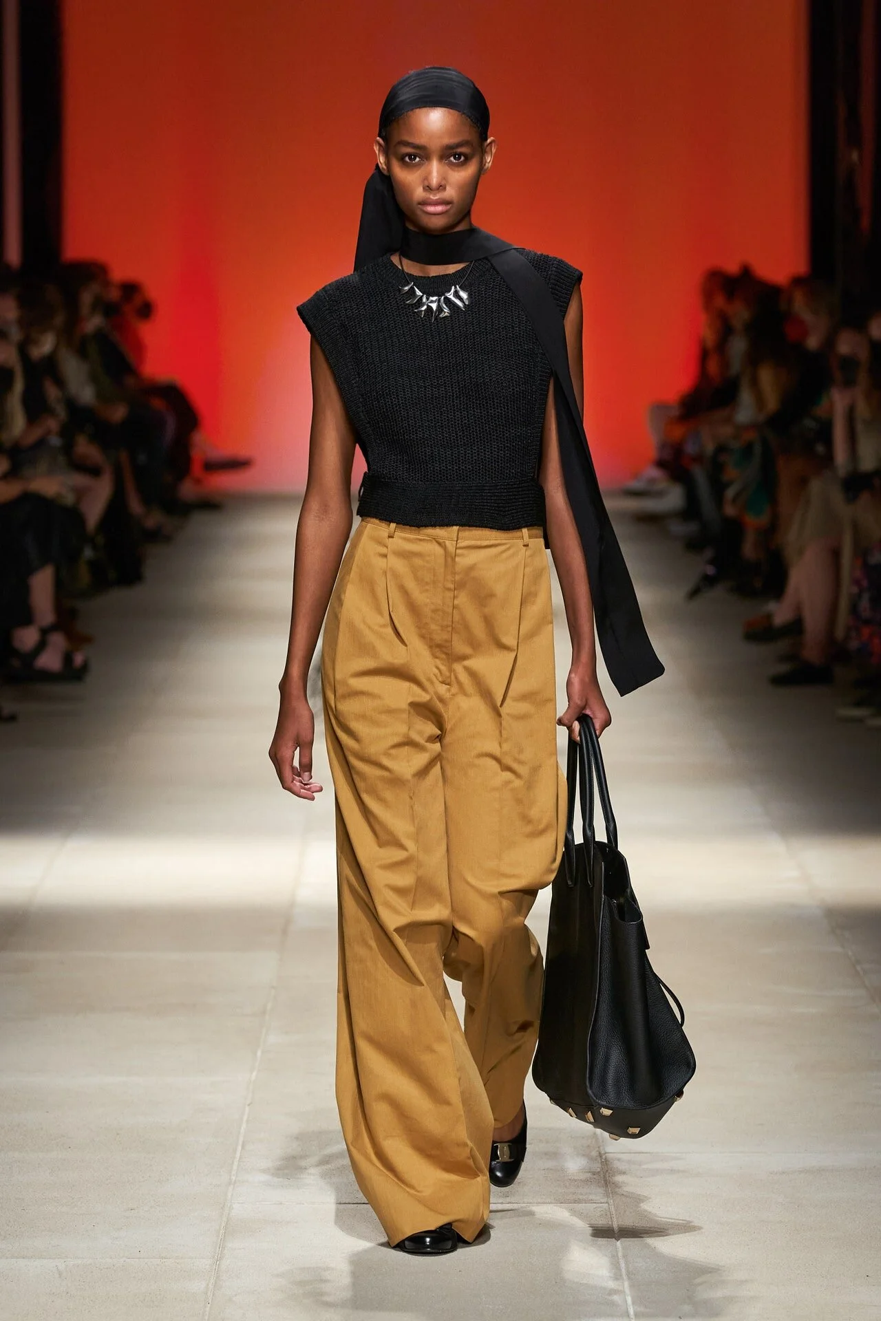 BLÉSNYA MINHER walking for SALVATORE FERRAGAMO S/S 22 Show MFW
