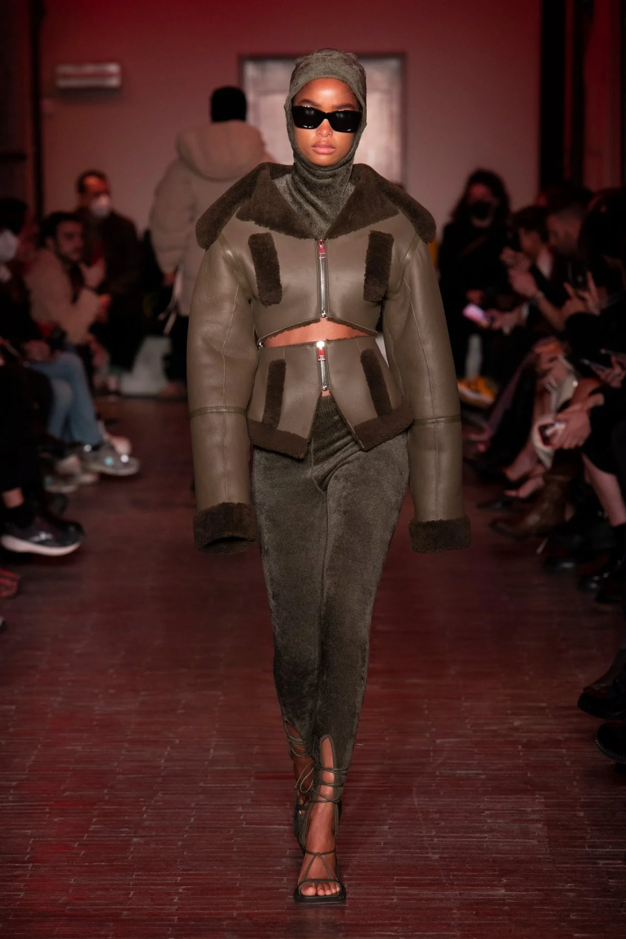 BLÉSNYA MINHER walking for ANDREA ADAMO F/W 22 Show at Milan Fashion Week