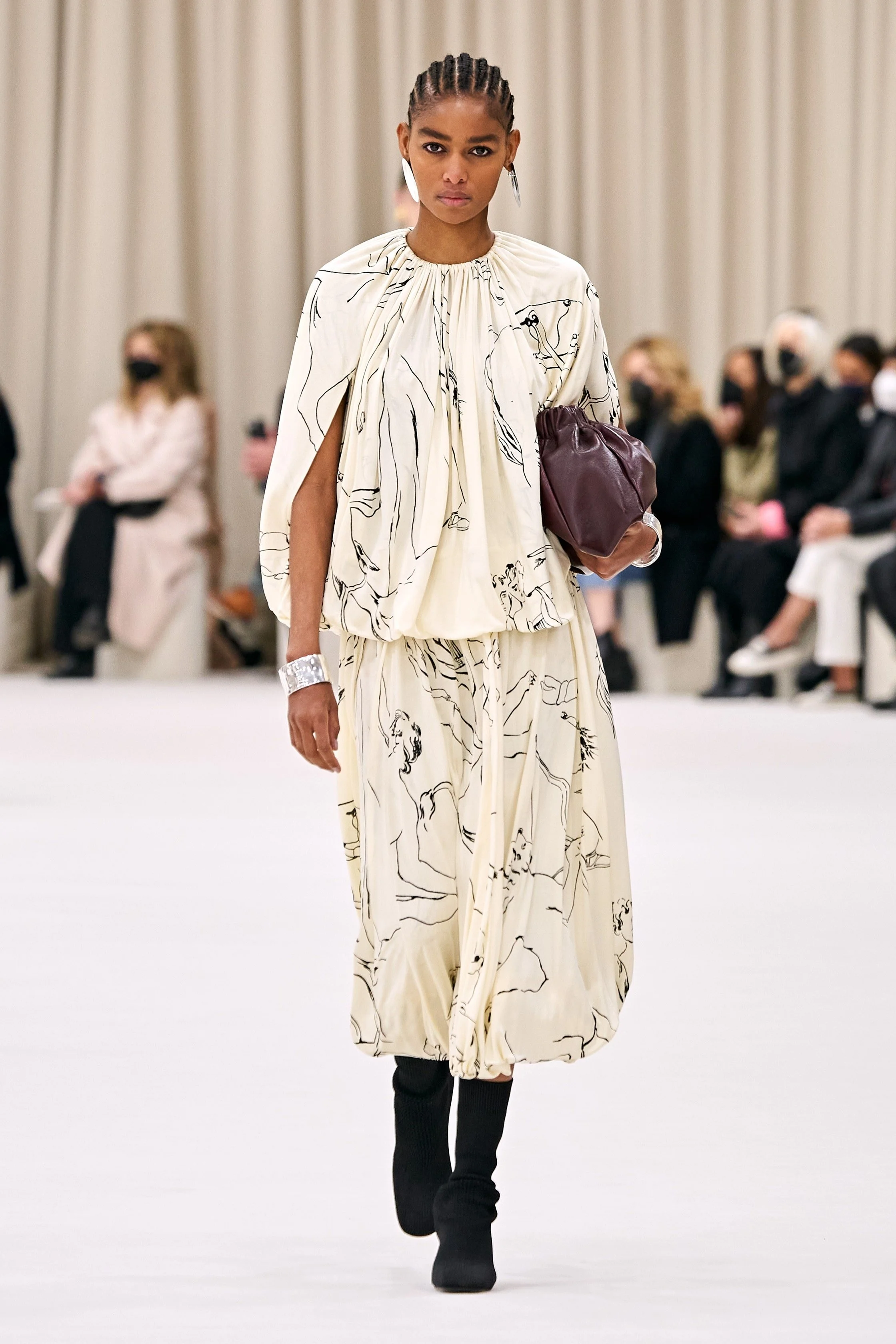 BLÉSNYA MINHER walking for JIL SANDER F/W 22 Show at Milan Fashion Week