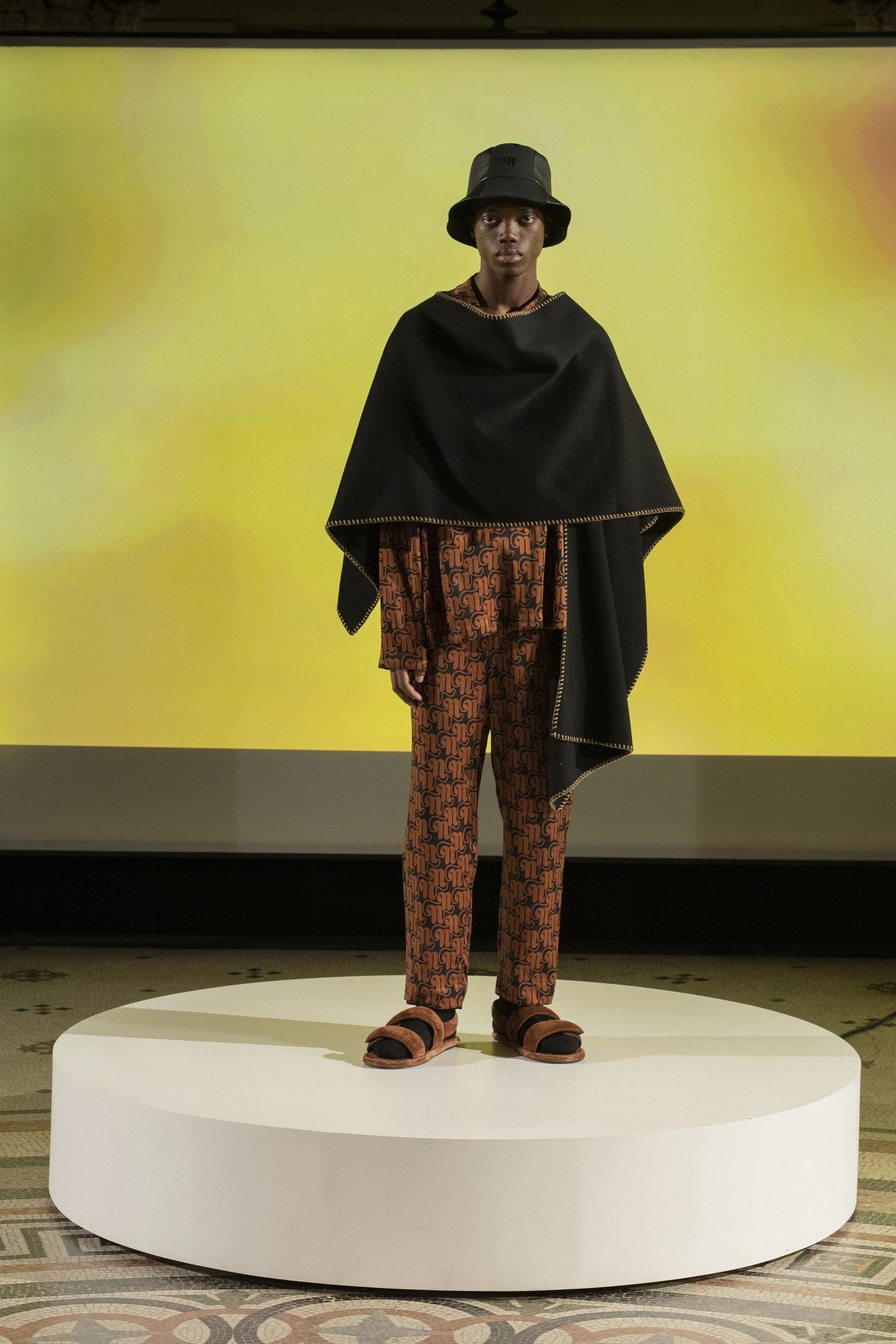 DANIEL CHRISTIAN walking for NANUSHKA F/W 22 Show at Paris Fashion Week