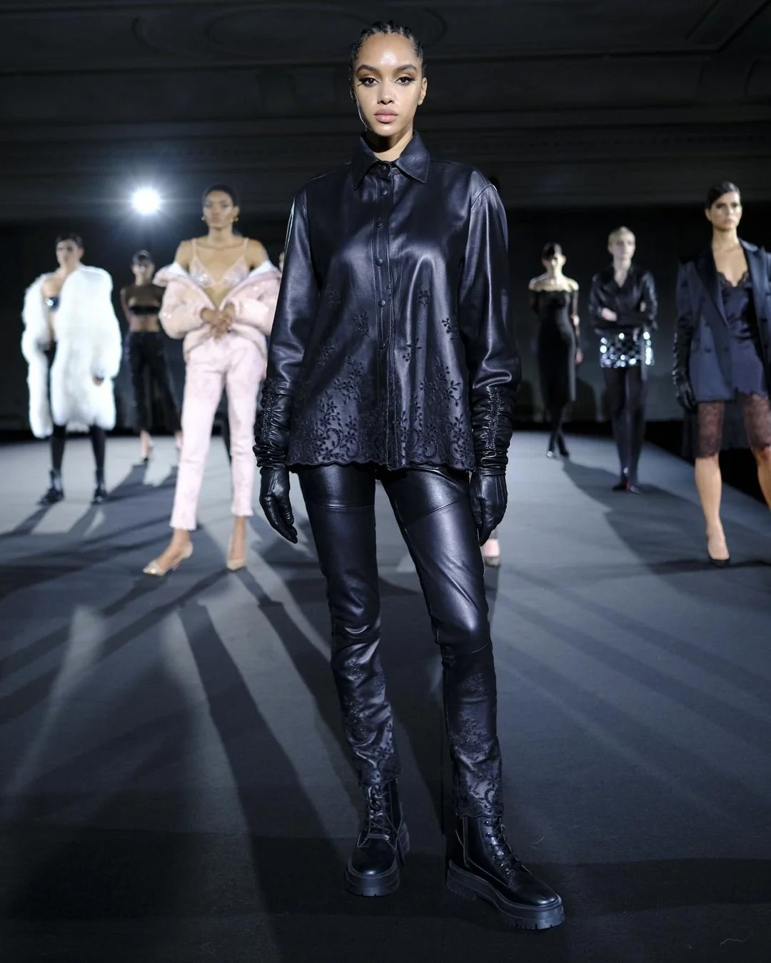 ELSA BALDAIA walking for ATELIER SPIGA 50 F/W 22 Show at Paris Fashion Week