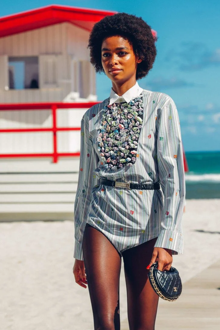 BLÉSNYA MINHER walking for CHANEL Resort 2023 in Miami