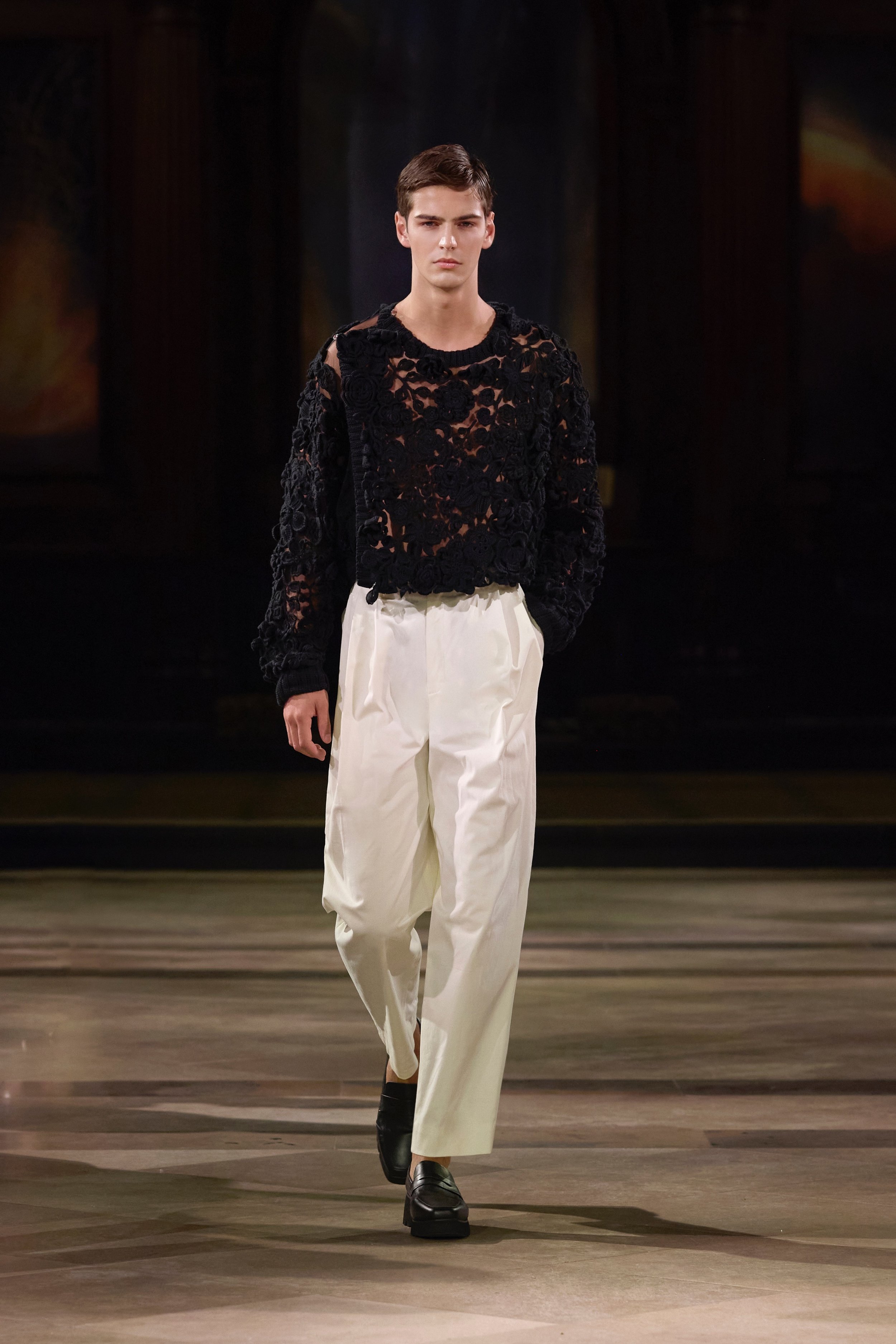 LUÍS PEDRO walking for TRAN HUNG Spring/Summer 2026 @ London Fashion Week 