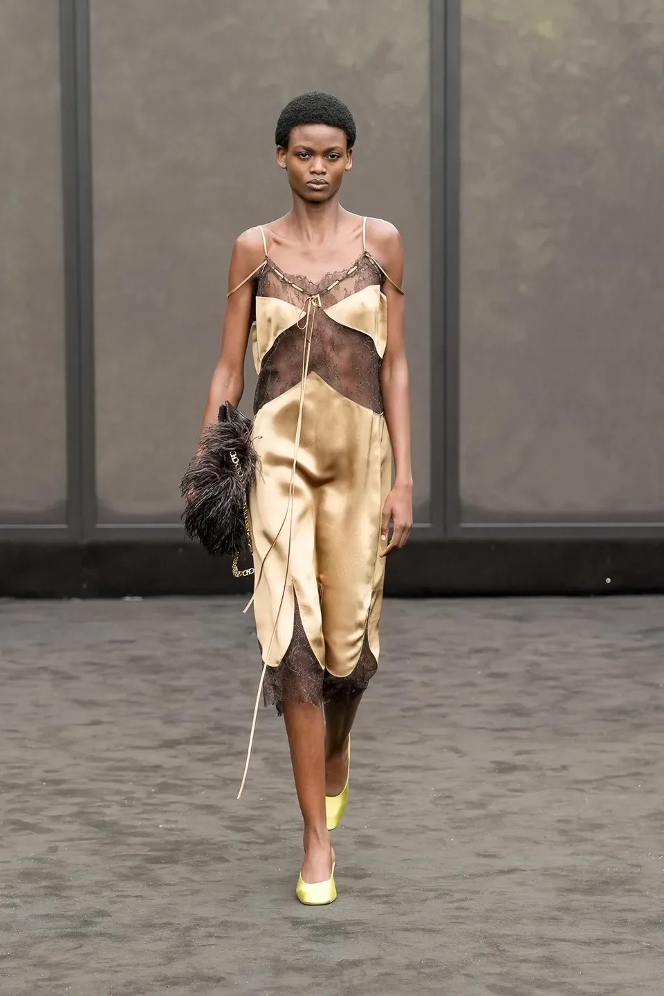 MICKLATE MACOBOLA walking for FERRAGAMO Spring/Summer 2026 @ MILANO Fashion Week 