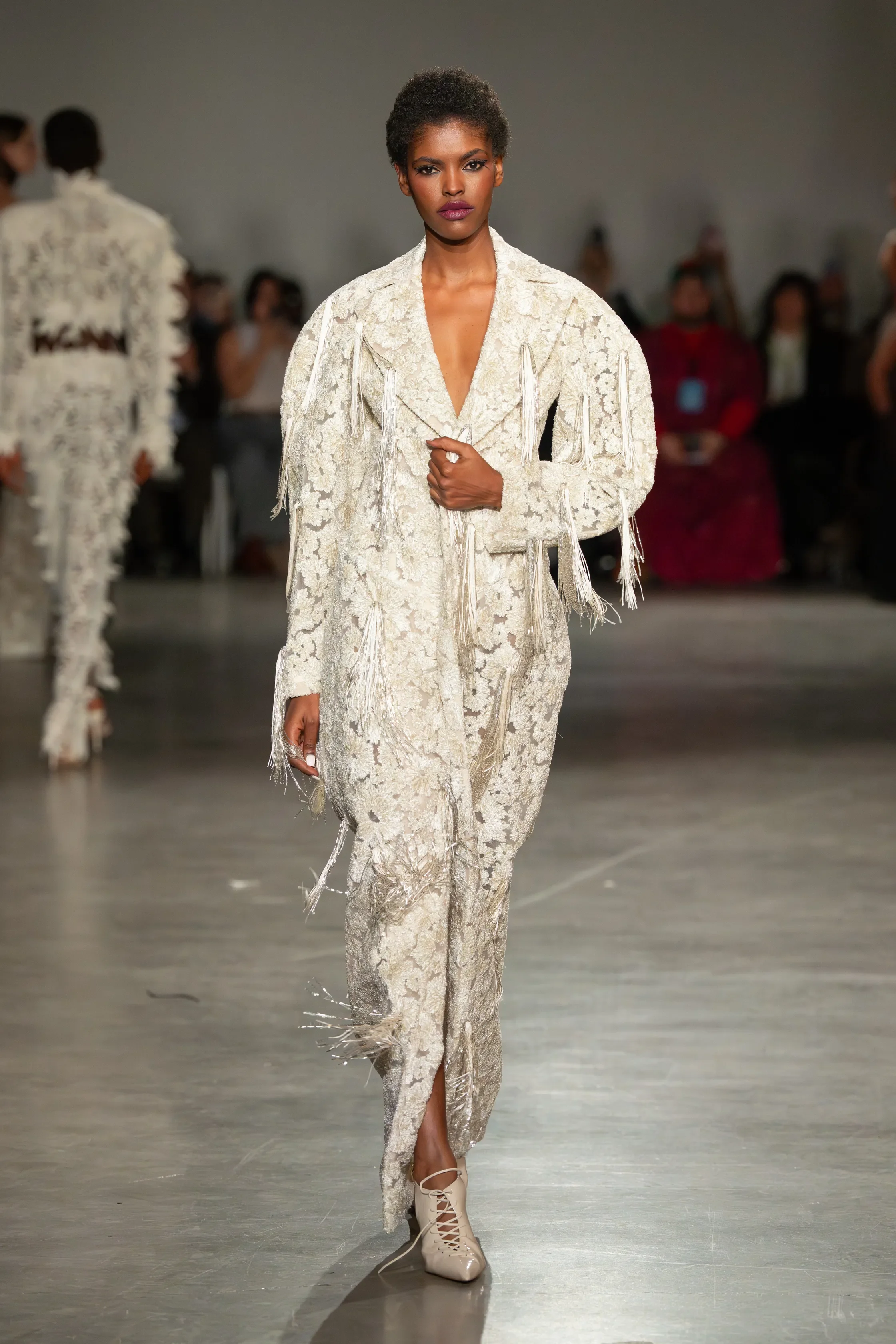 AMILNA ESTEVÃO at NEW YORK FASHION WEEK for CHRISTIAN SIRIANO/FALL 2026 READY-TO-WEAR