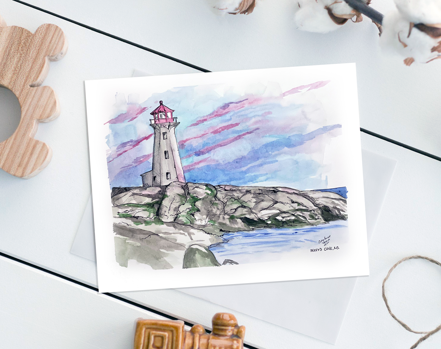 Peggy's Cove Water Color Print