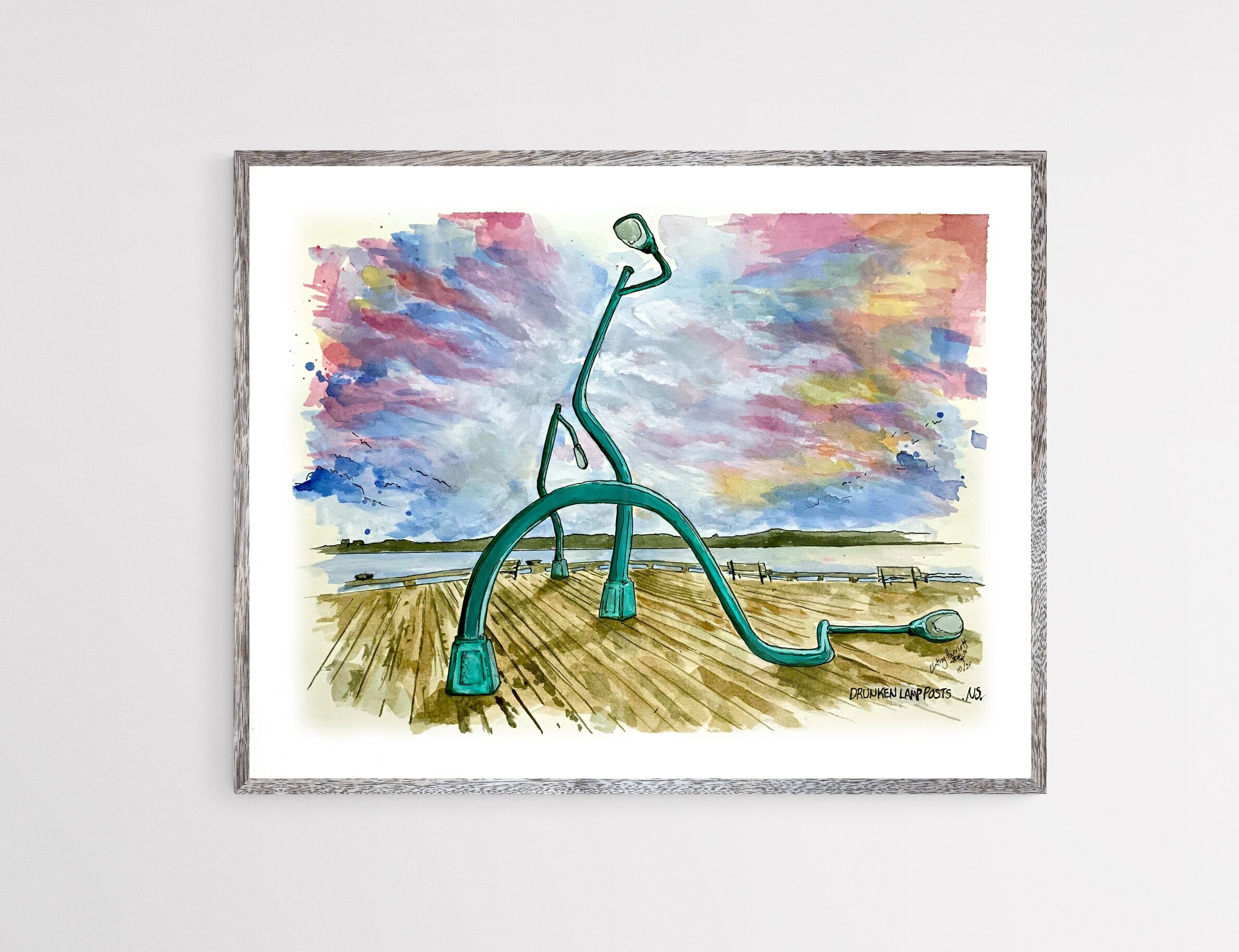 Drunken Lamp Water Color Print