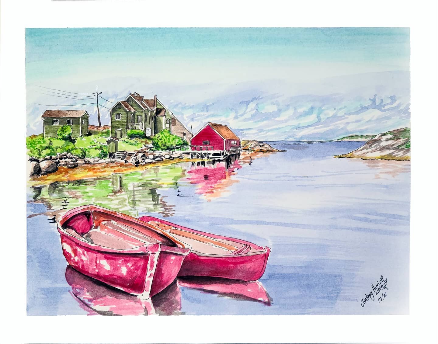 Nice view of #peggyscove by the calm water.

Photo credit: @_whit.white
#like #share #comment 

Visit our website for awesome #artprints. Link in the bio

https://www.clintroyart.com/shop

#clintroyart #clintroy_art 
#halifax #halifaxart #NovaScotia 