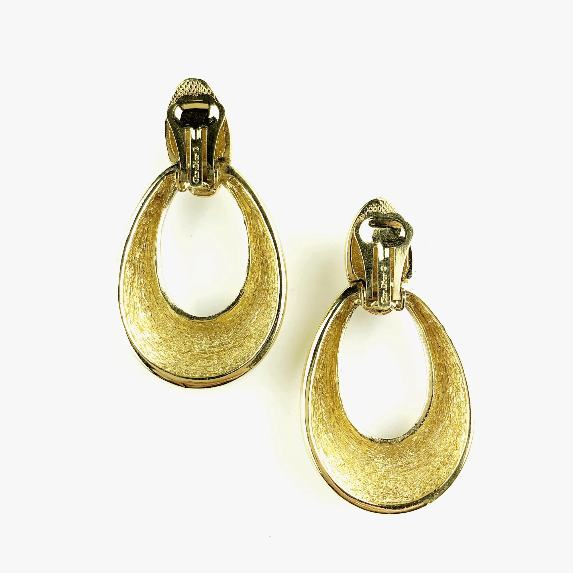 Signatur 1980s Vintage Christian Dior Doorknocker Ohrclips
