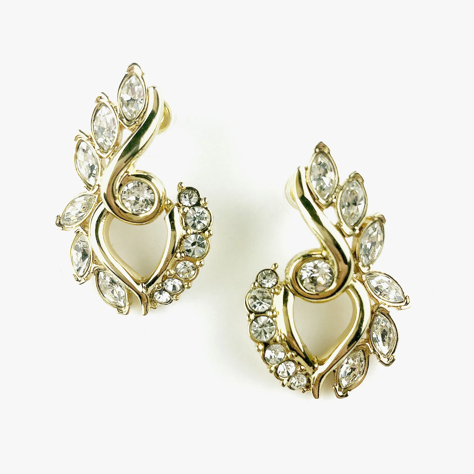 1980s Trifari Ohrstecker mit Strass