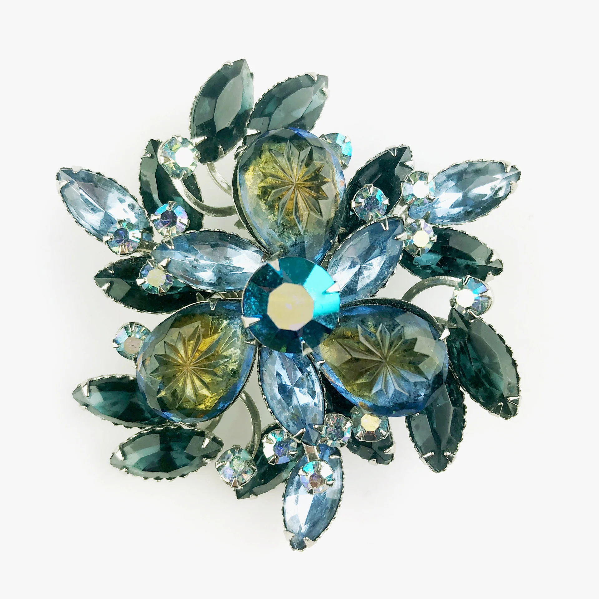 Vintage Brosche aus Gablonz mit Strass