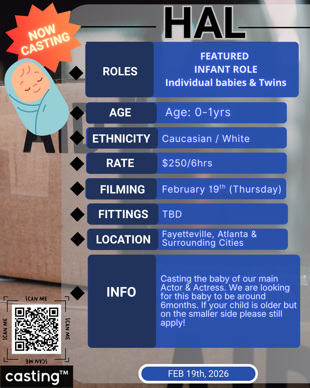 "HAL" FEATURE FILM // INFANT (AGES 0-1yr)// FILMS // February 19th - Thursday // SUBMISSION REQUEST