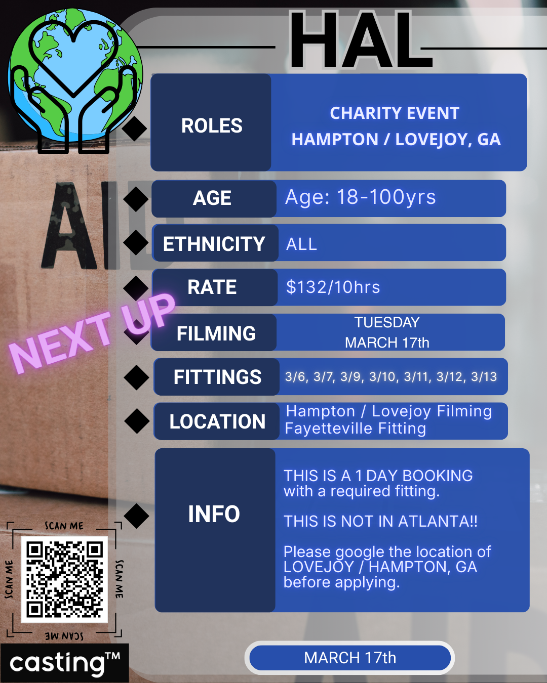 "HAL" in HAMPTON, GA // 90s SCENES // ADULTS (18-100)// FILMING 3.17 // SUBMISSION REQUEST