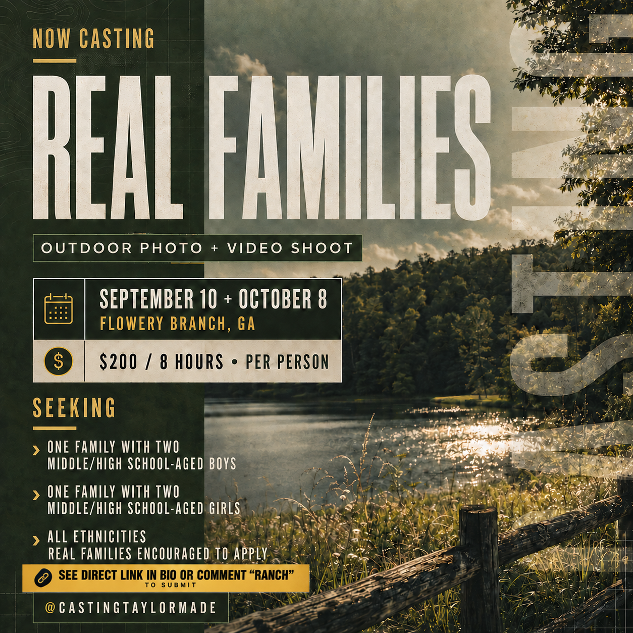 RANCH RETREAT PROMO // SEPT 10th (THUR) // CASTING SUBMISSION REQUEST