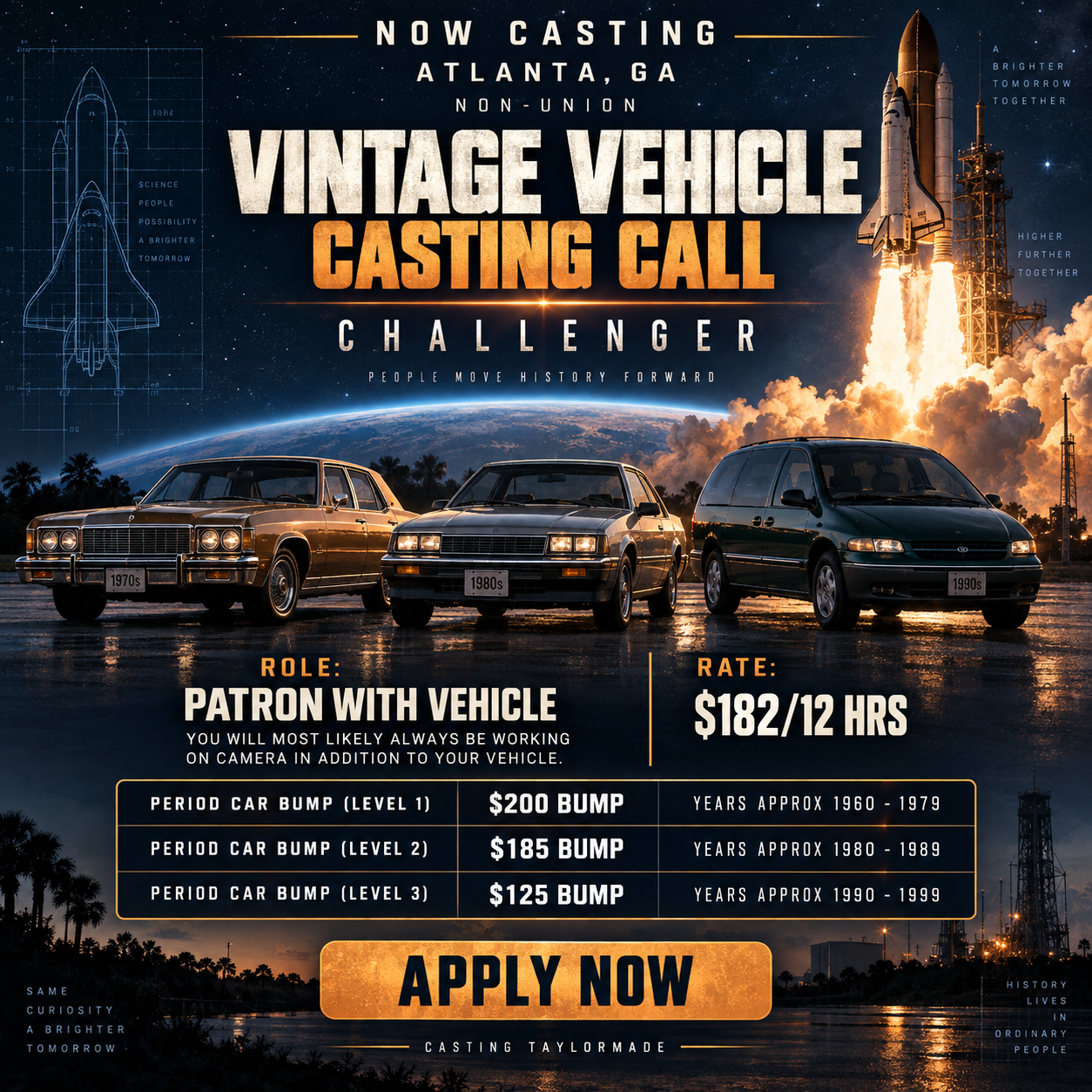 "CHALLENGER" // 1970-1999 VINTAGE VEHICLES // FILMING SEPT - FEBRUARY // SUBMISSION REQUEST