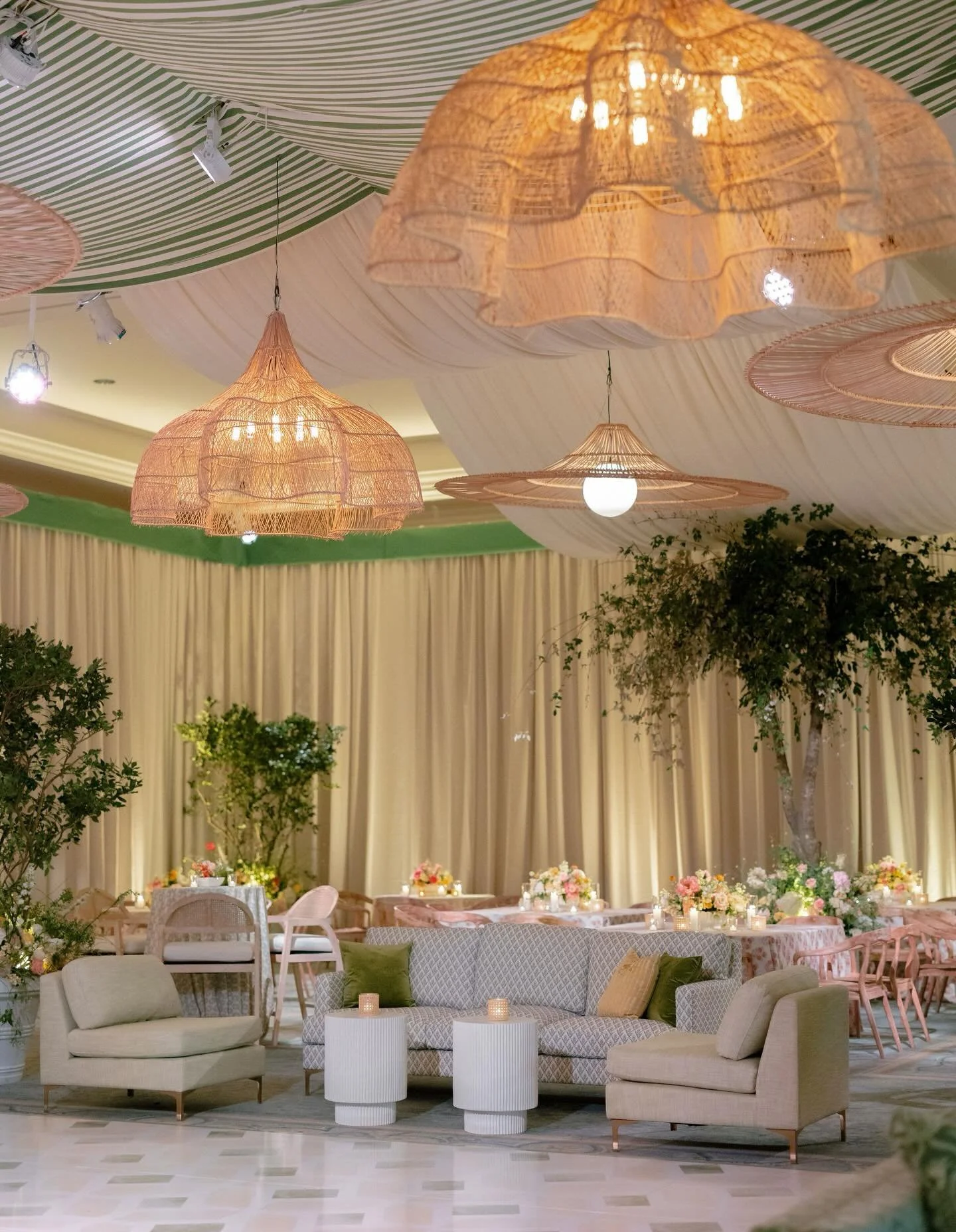 A reminder that color and florals can change everything! 🌸&thinsp;

We were given complete freedom with this reception design, and that trust opened the door to something truly special. Lush florals, indoor trees, and layers of vibrant color brought