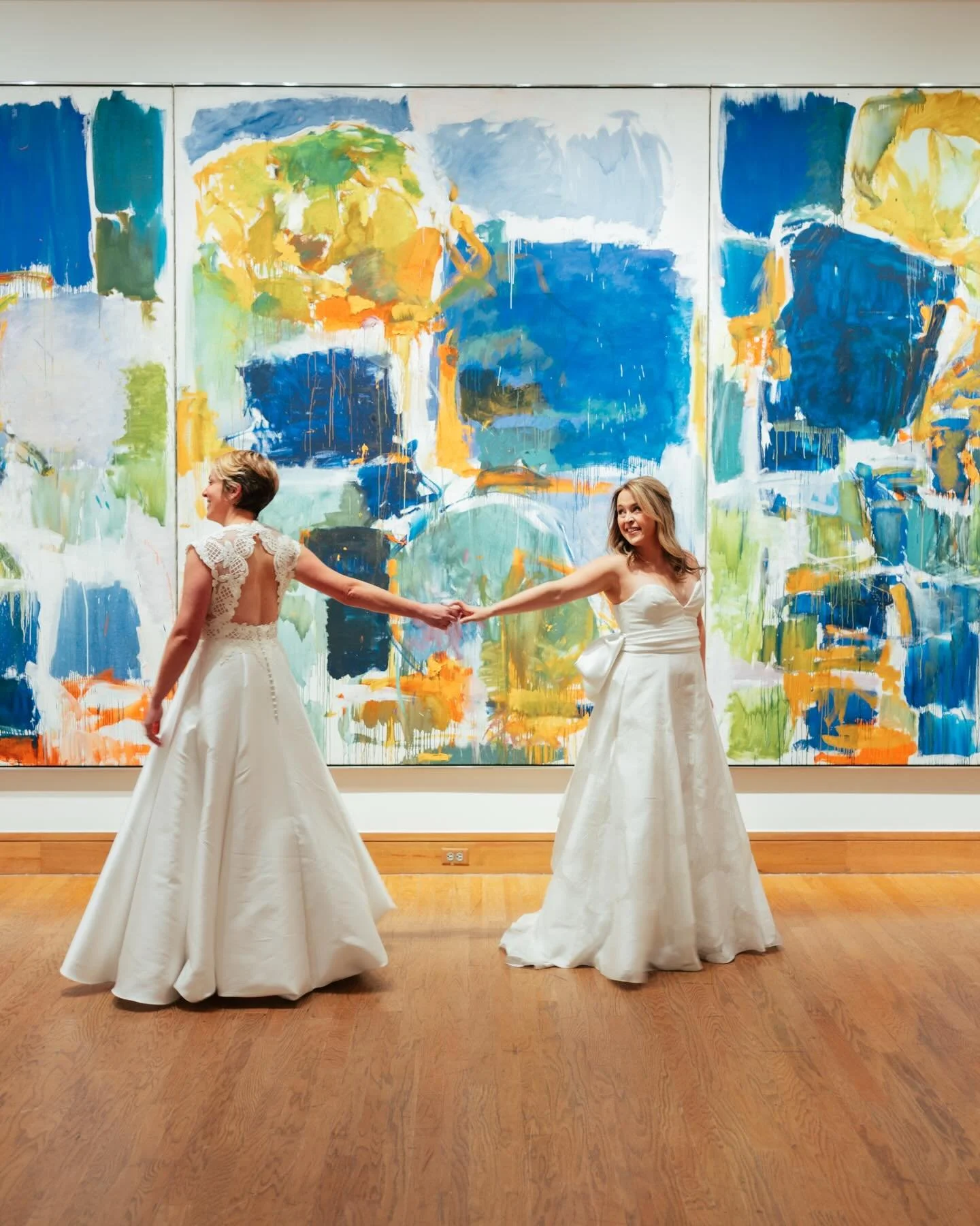 Anne Laura &amp; Alie B 🤍
A love with no boundaries.

Married in their church, both brides wearing their favorite designer, Lela Rose, timeless, feminine, and effortlessly iconic. With Alie B&rsquo;s theater background and deep love for music, the c