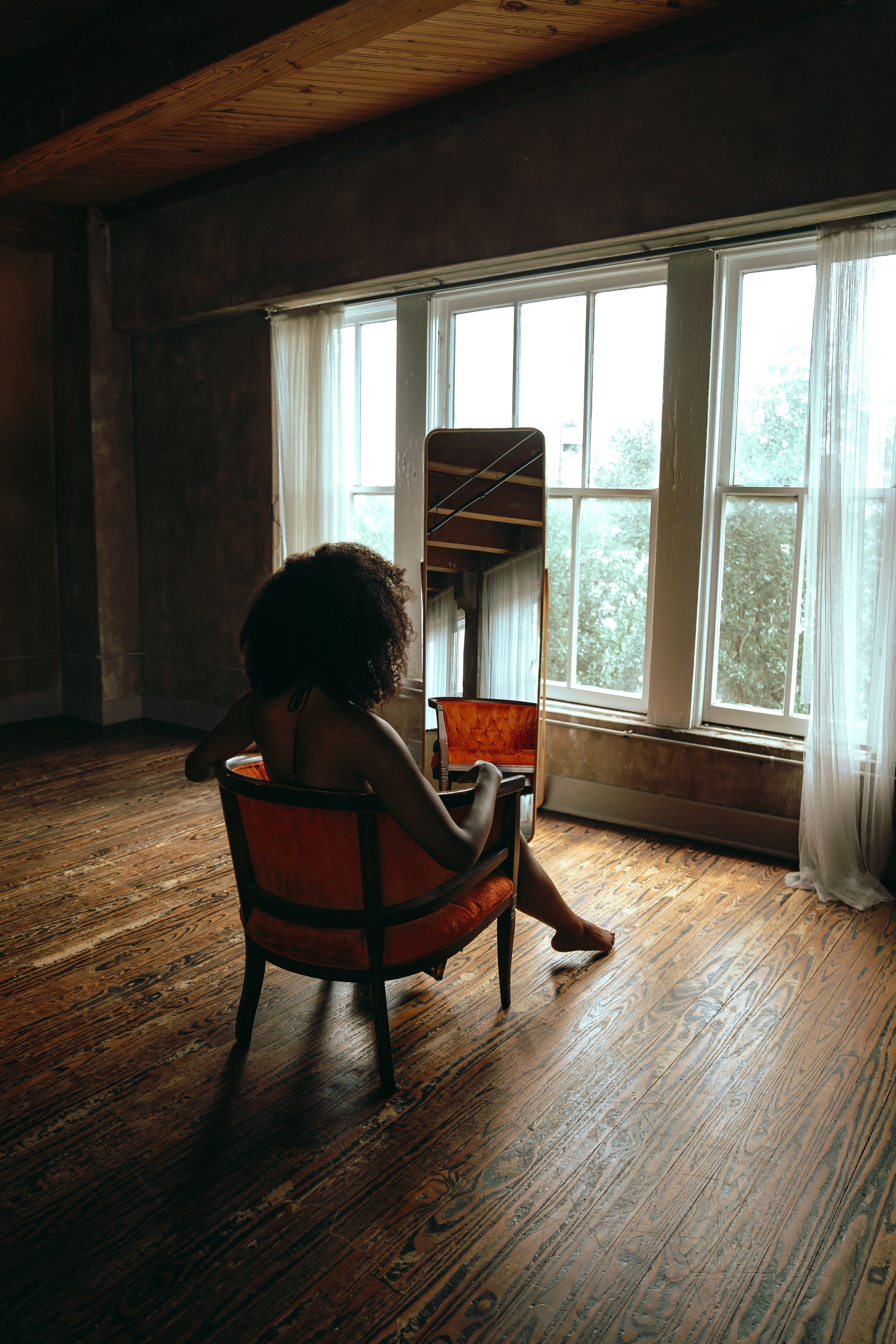 Series: Unbecoming  ||
Title: She Became a Stranger to Herself  ||
Year: 2025  ||
Medium: Digital, Archival Print  ||
Size: Frame, 20" x 24" Matted 16" x 20"  ||
Price: $1200 ||
(Closed Edition 1 + 1AP (Artist’s Proof at higher value))