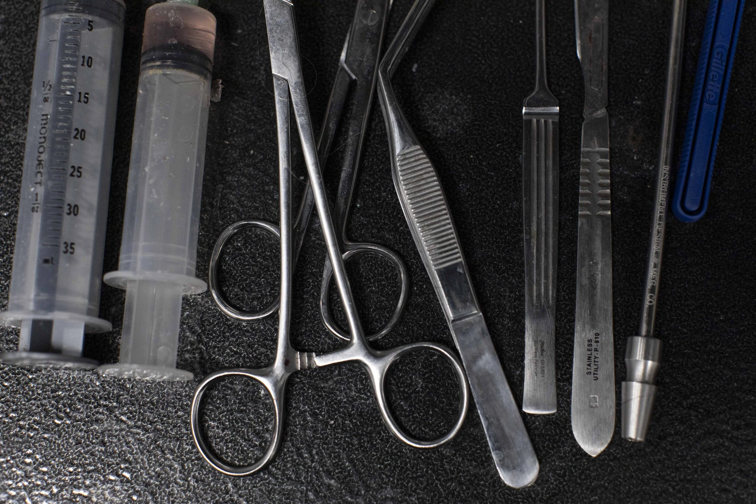  Embalming tools are soon in the prep room.  