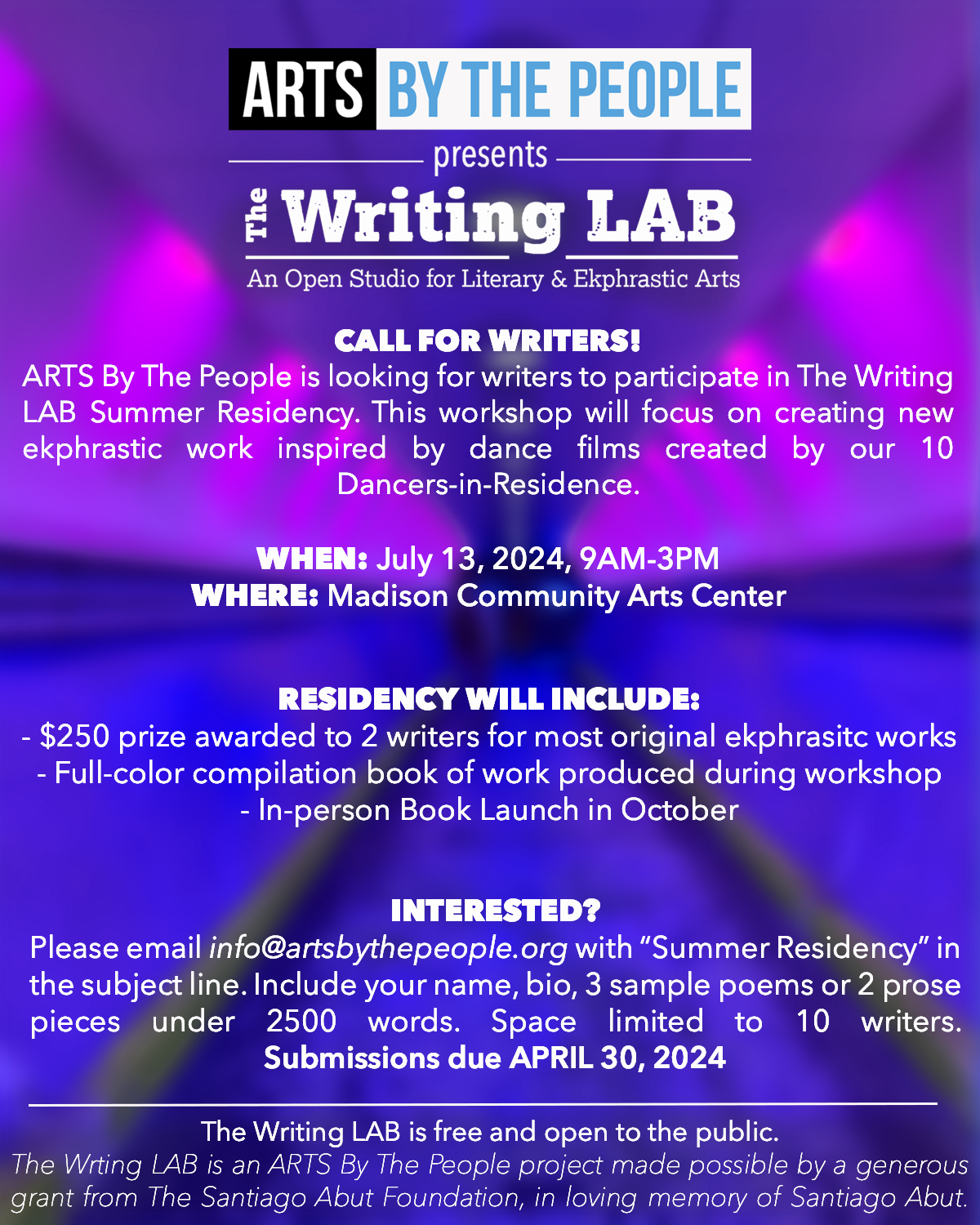 The Writing LAB — ARTS BY THE PEOPLE