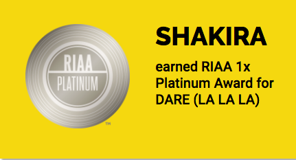 Shakira - DARE (LALALA) (song) - 1x Platinum.png