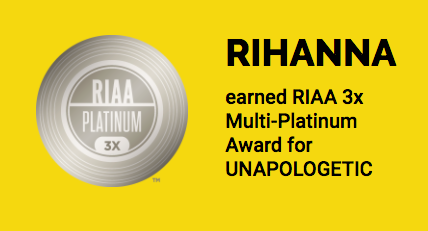 Rihanna - Unapologetic (album) - 3x Platinum.png