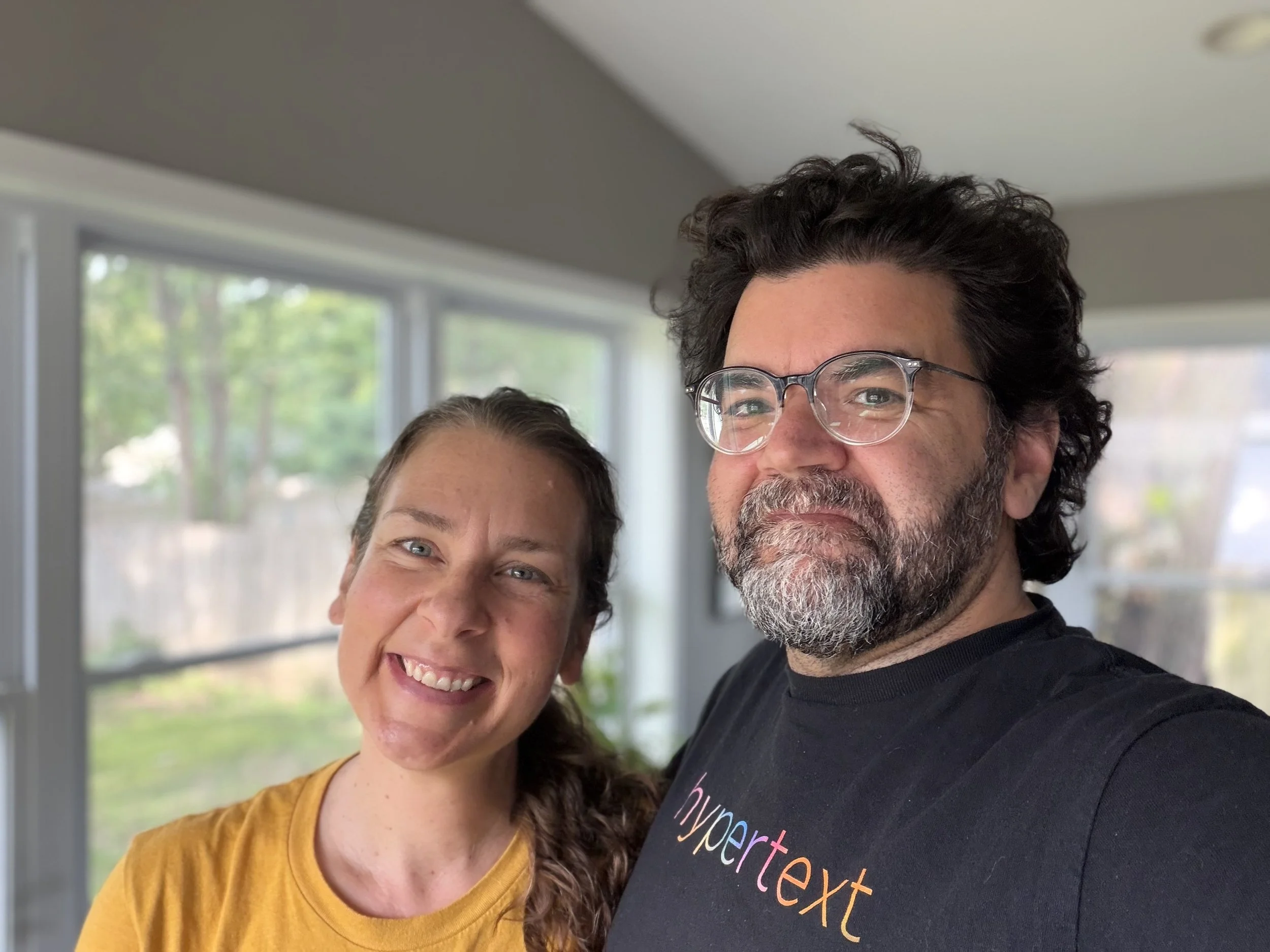 Laura Bergus and Nick Bergus pose for a selfie.
