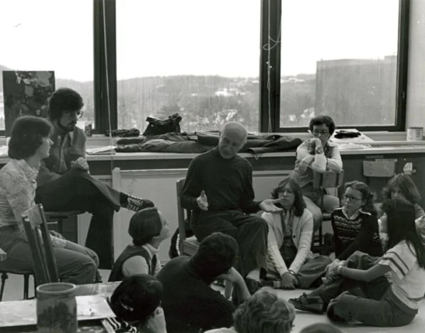 Jack Tworkov with students. photographer unknown, 1980