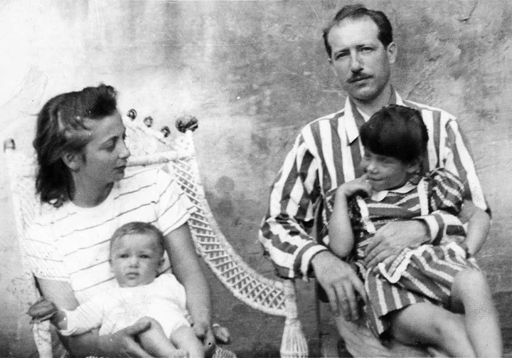 Wally and Jack with their daughters, c.1944