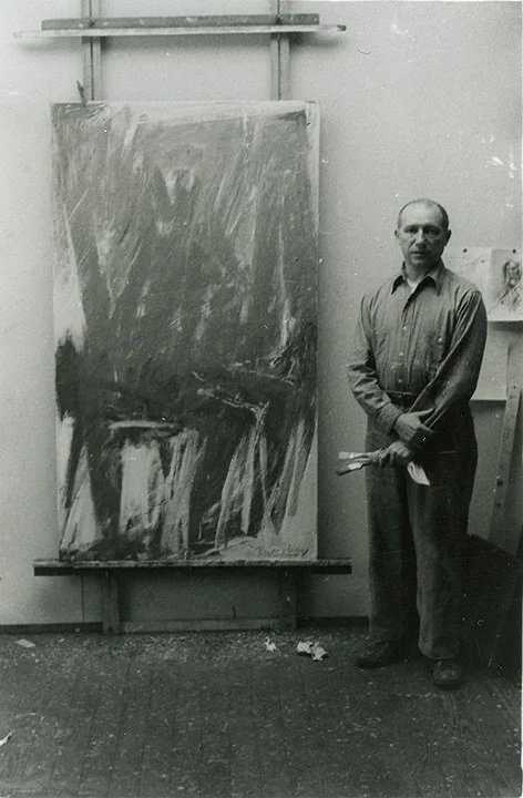 Jack Tworkov with the painting “Queen I” c.1957