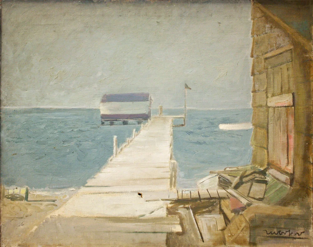 The Pier , 1925, Oil on canvas, 24 x 30 in. (61 x 76.2 cm) Collection of the Yellowstone Art Museum. Gift of Elinor Poindexter (1979.021) CR827