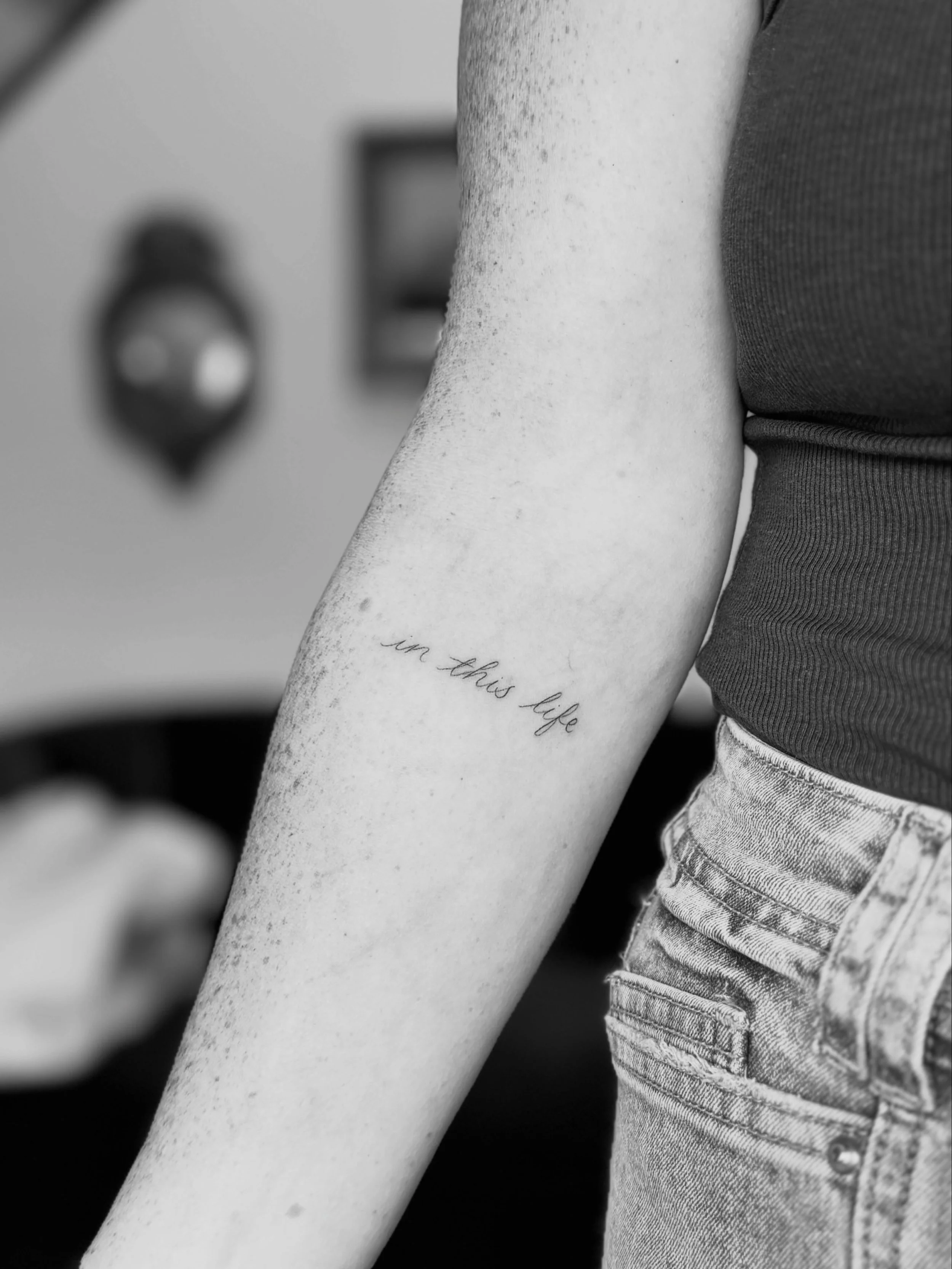 Matching tats for this beautiful couple 🫶 thank you Victoria &amp; Doug! 

🏷️ couple tattoos, script tattoo, lettering, Warwick New York, fine line tattoo
