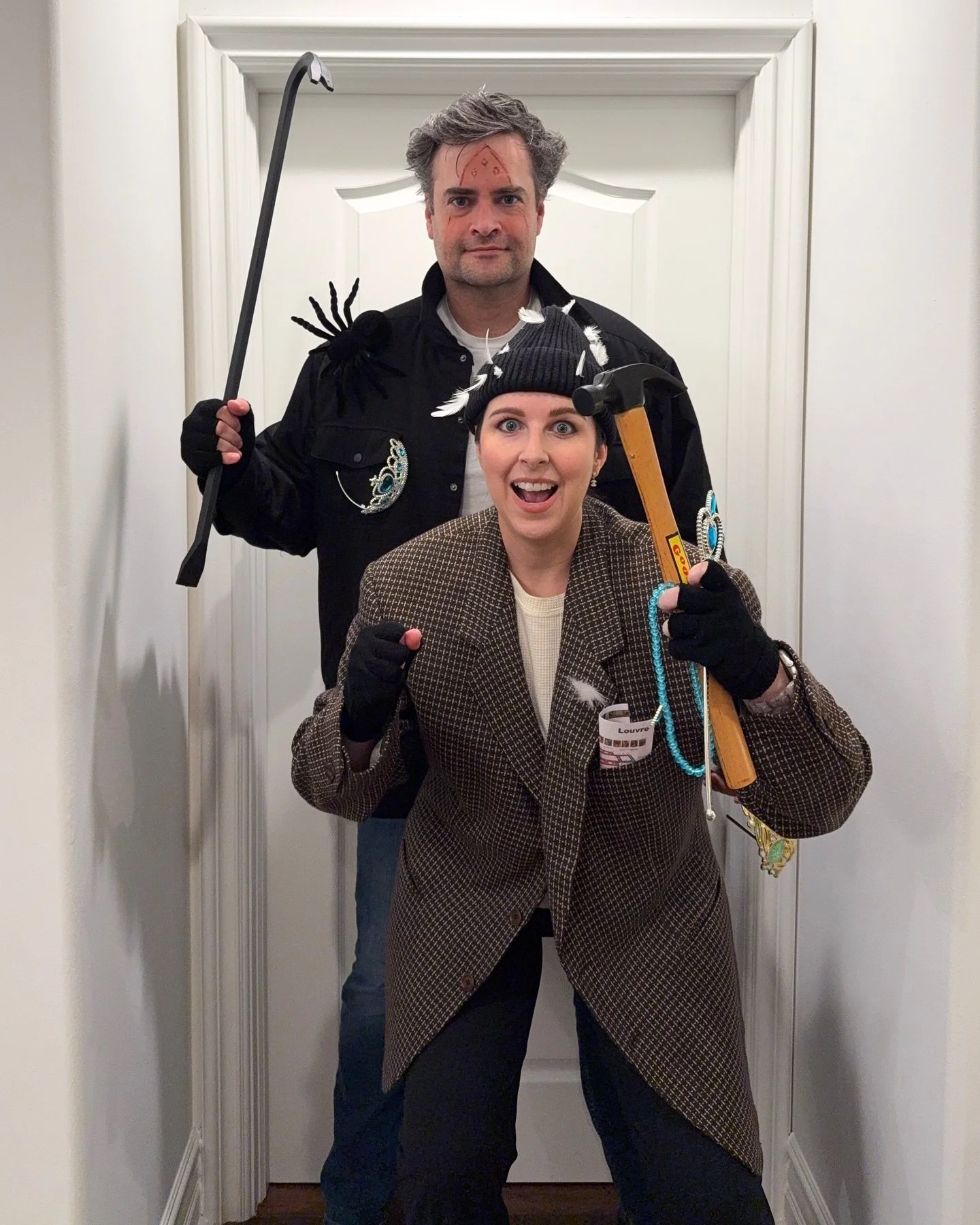 Les Wet Bandits. (Surprise! Harry and Marv came back to try to rob the Louvre.)