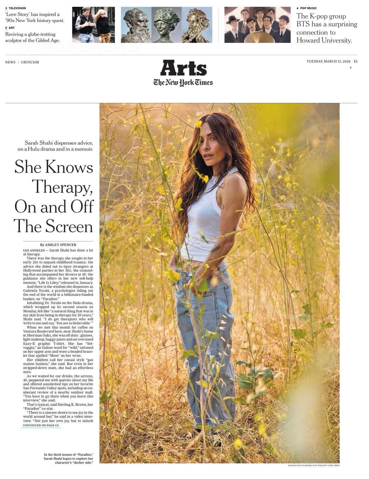 Got coffee in the Valley with @sarahshahi for the @nytimes and chatted all things &ldquo;Paradise,&rdquo; &ldquo;Sex/Life&rdquo; and her therapeutic tendencies. Extra insights from @sterlingkbrown. Swipe for a little preview and link to the full arti