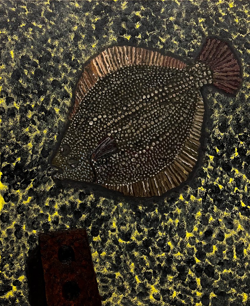 Roughscale Sole, Brick, and Yellow Carpet