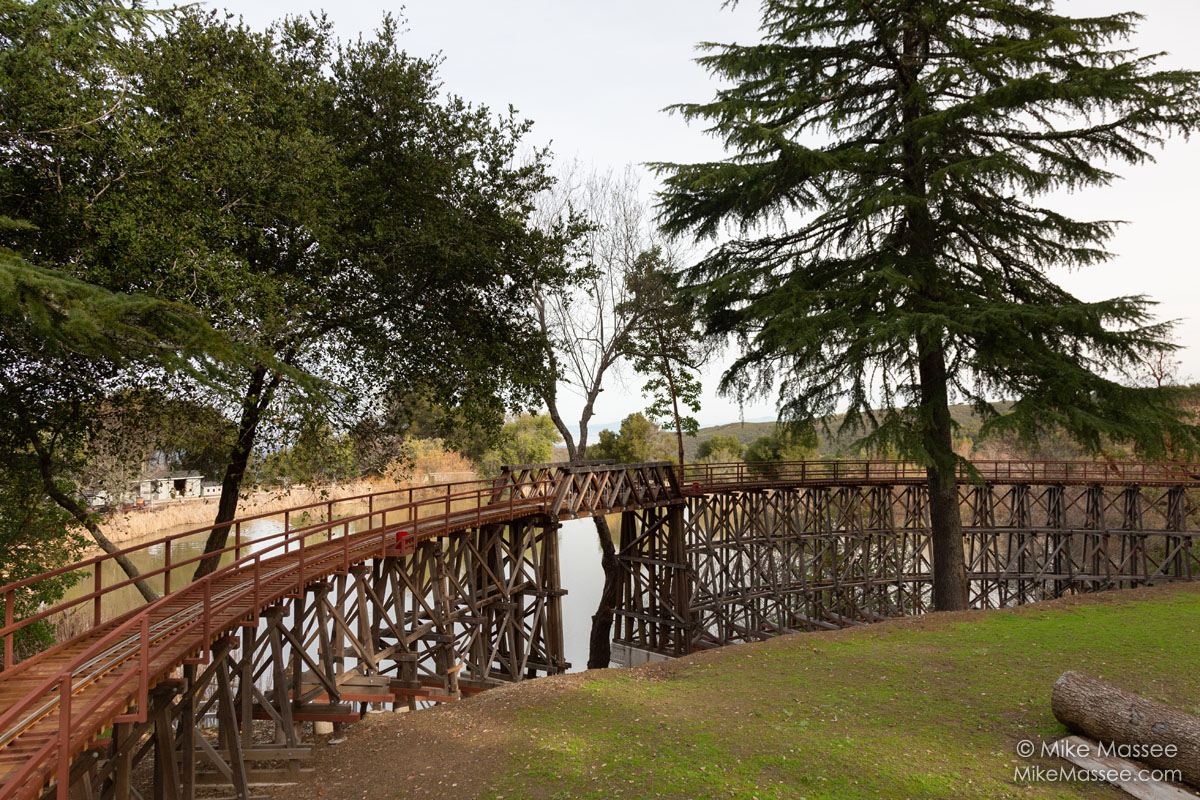 Redwood trestle and Howe truss bridge